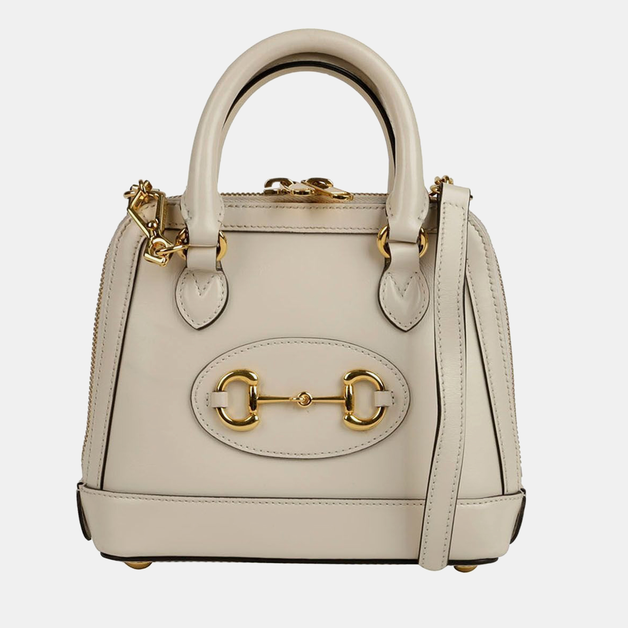 

Gucci Horsebit 1955 Mini Top Handle Tote And Shoulder Bag, White