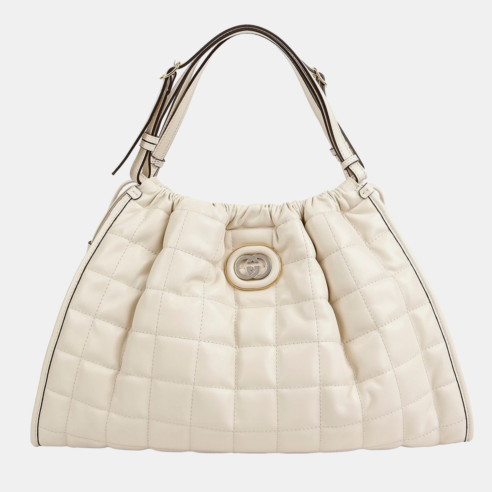 

Gucci Medium White Leather Deco Tote Bag