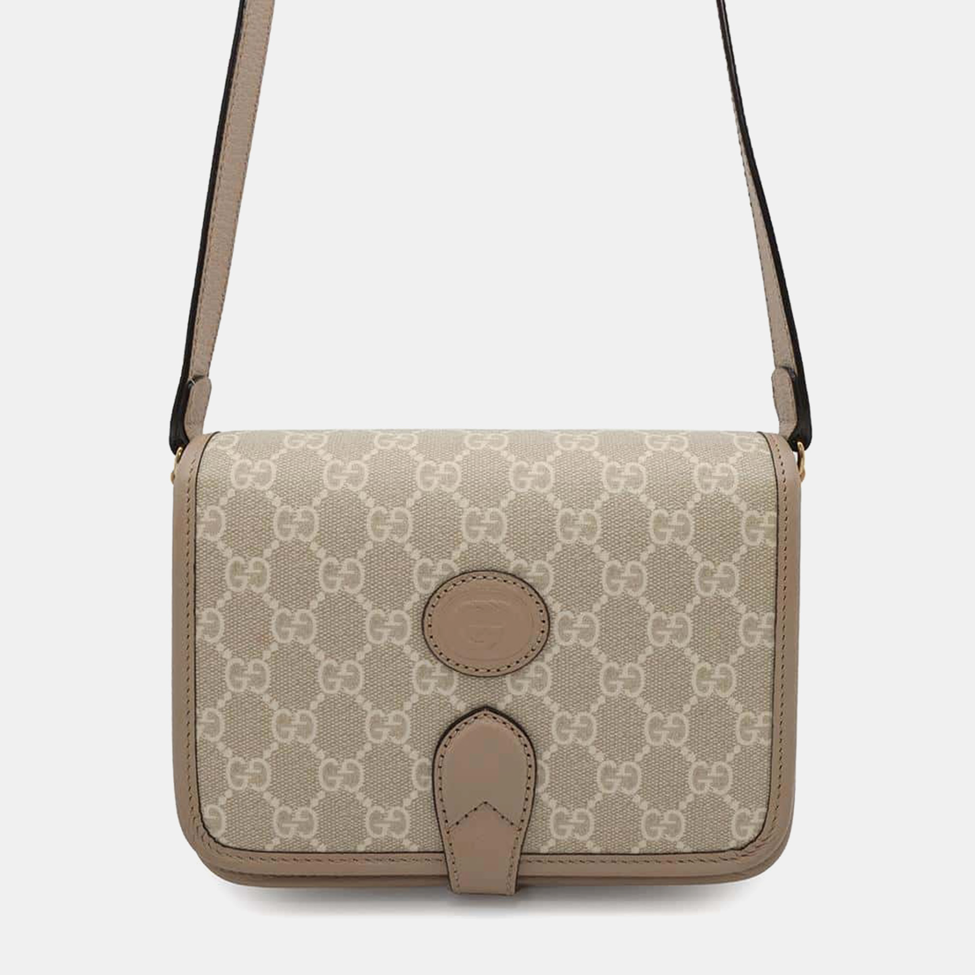 

Gucci Beige GG Supreme Canvas and Leather Interlocking Shoulder Bag