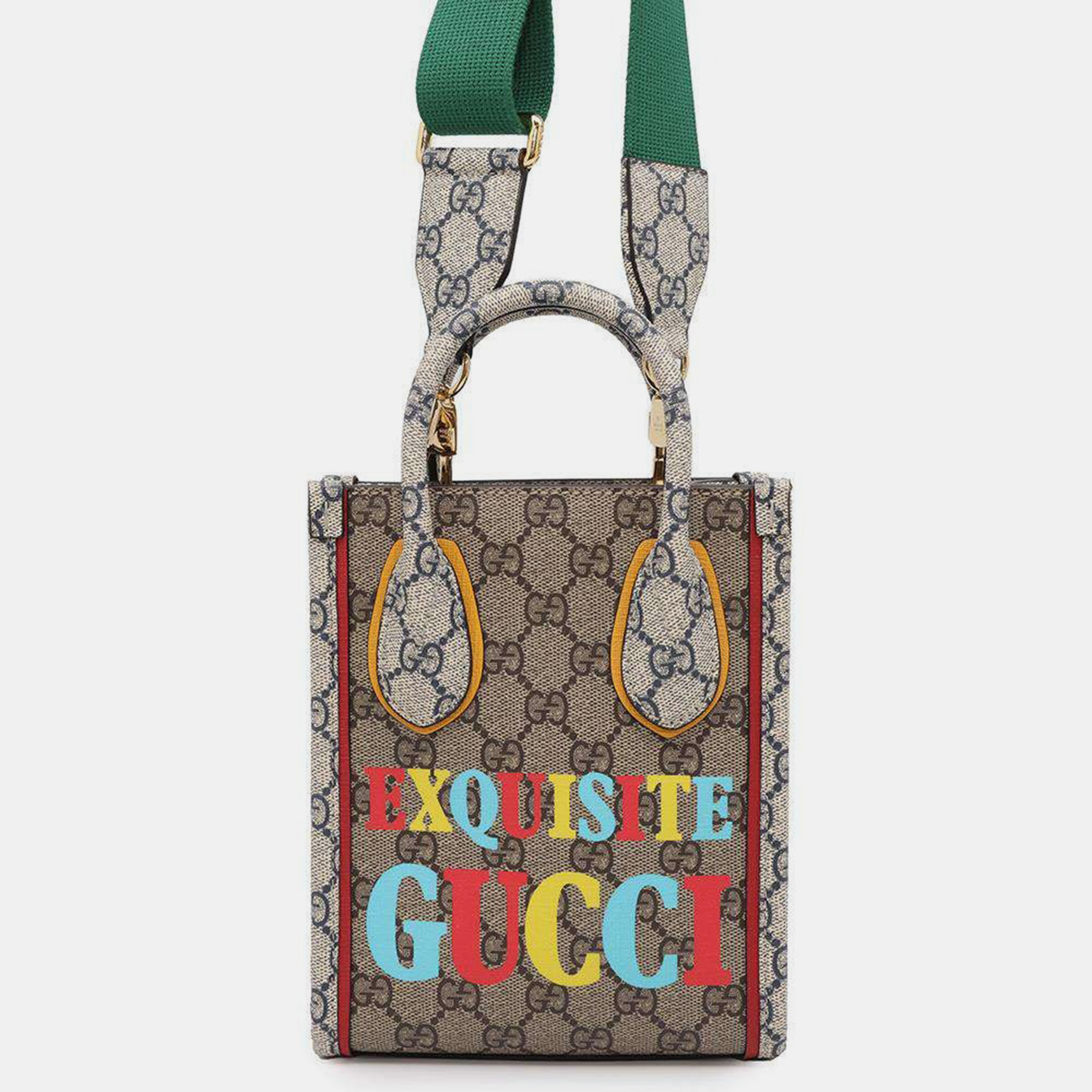 

Gucci Beige/Ebony Canvas GG Supreme Mini Tote Bag