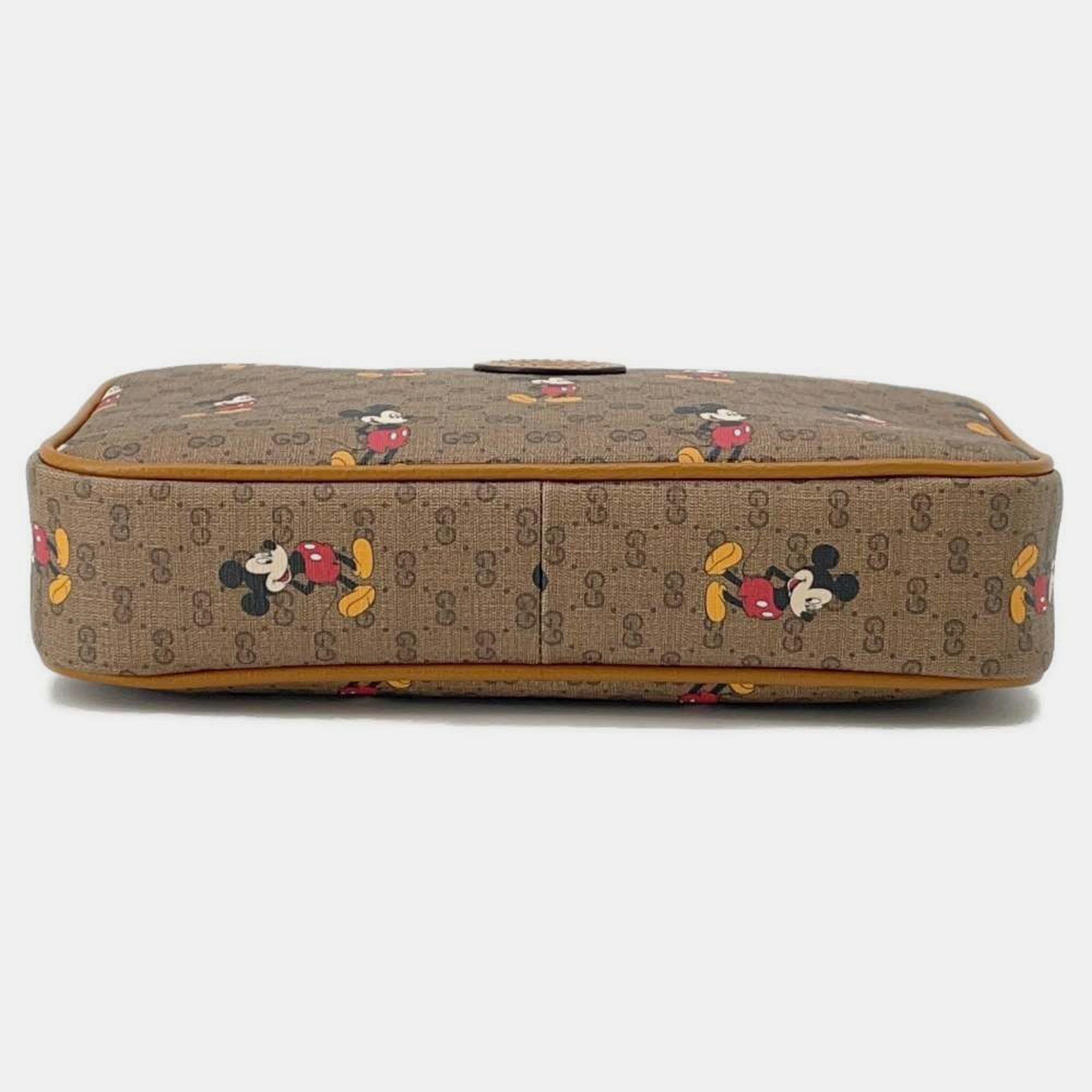 Gucci Gucci X Disney Mini Gg Supreme Beige Leather Mini Gg Supremecanvas Waist Pouch 