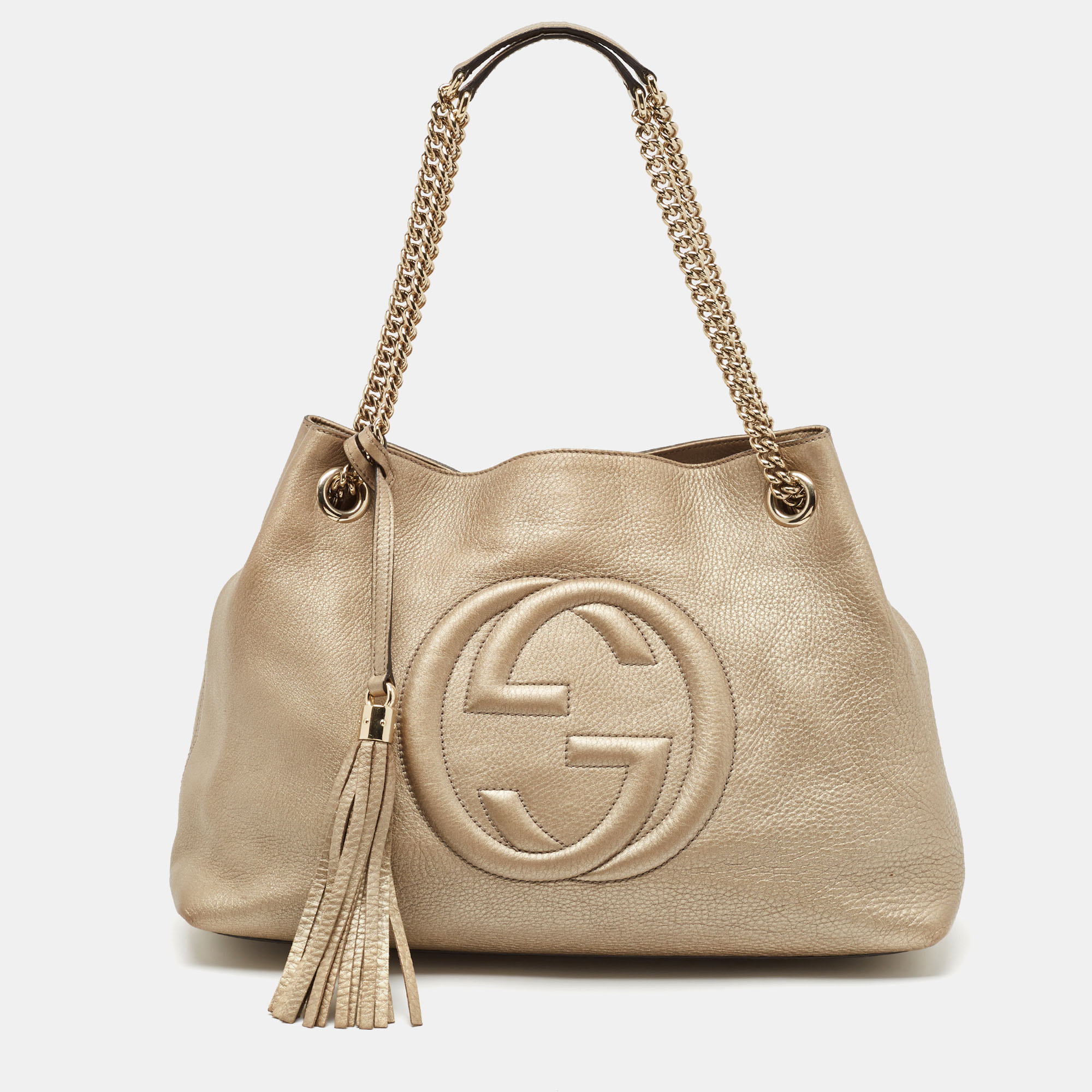 

Gucci Gold Leather  Soho Chain Shoulder Bag