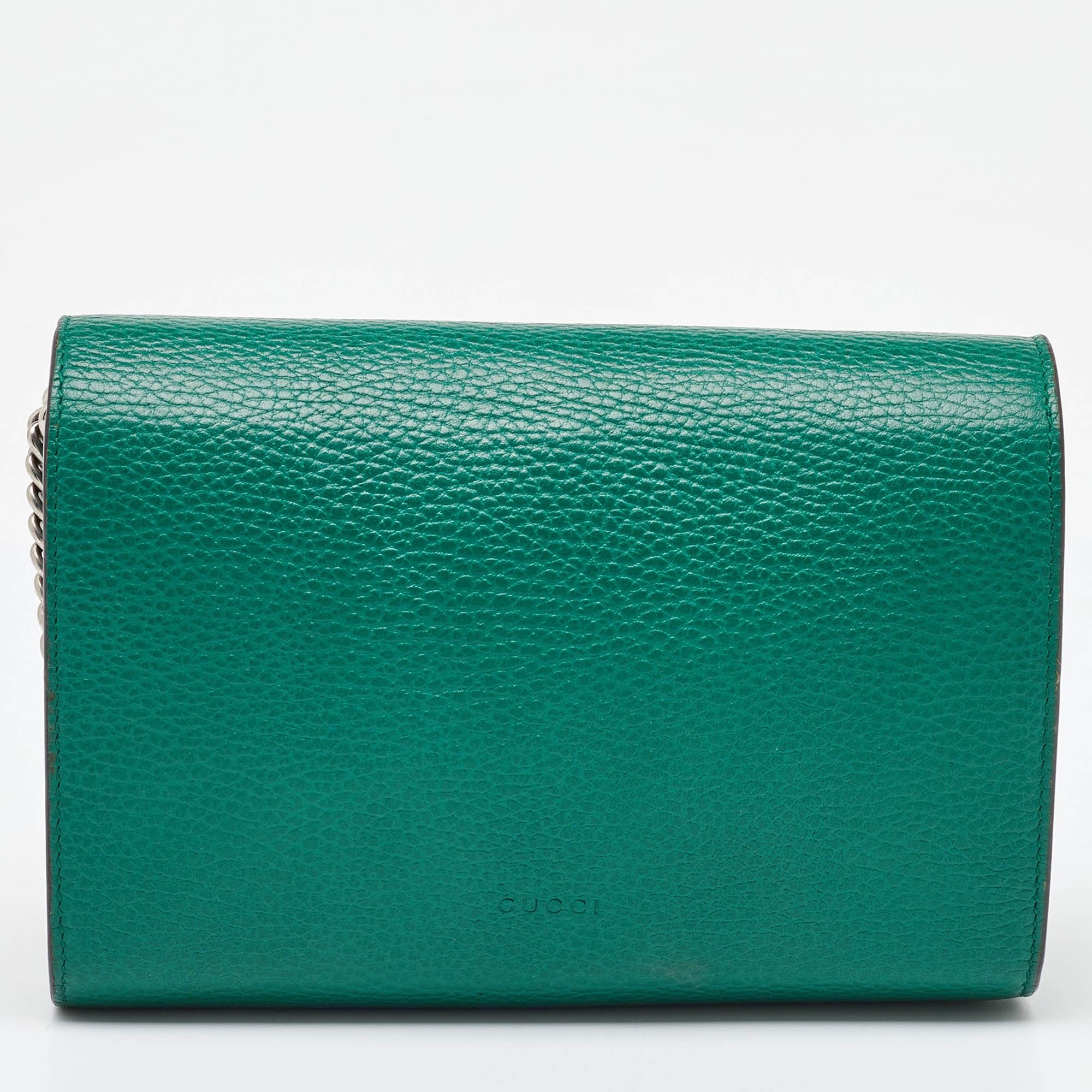Gucci Green Leather Dionysus Mini Wallet on Chain 