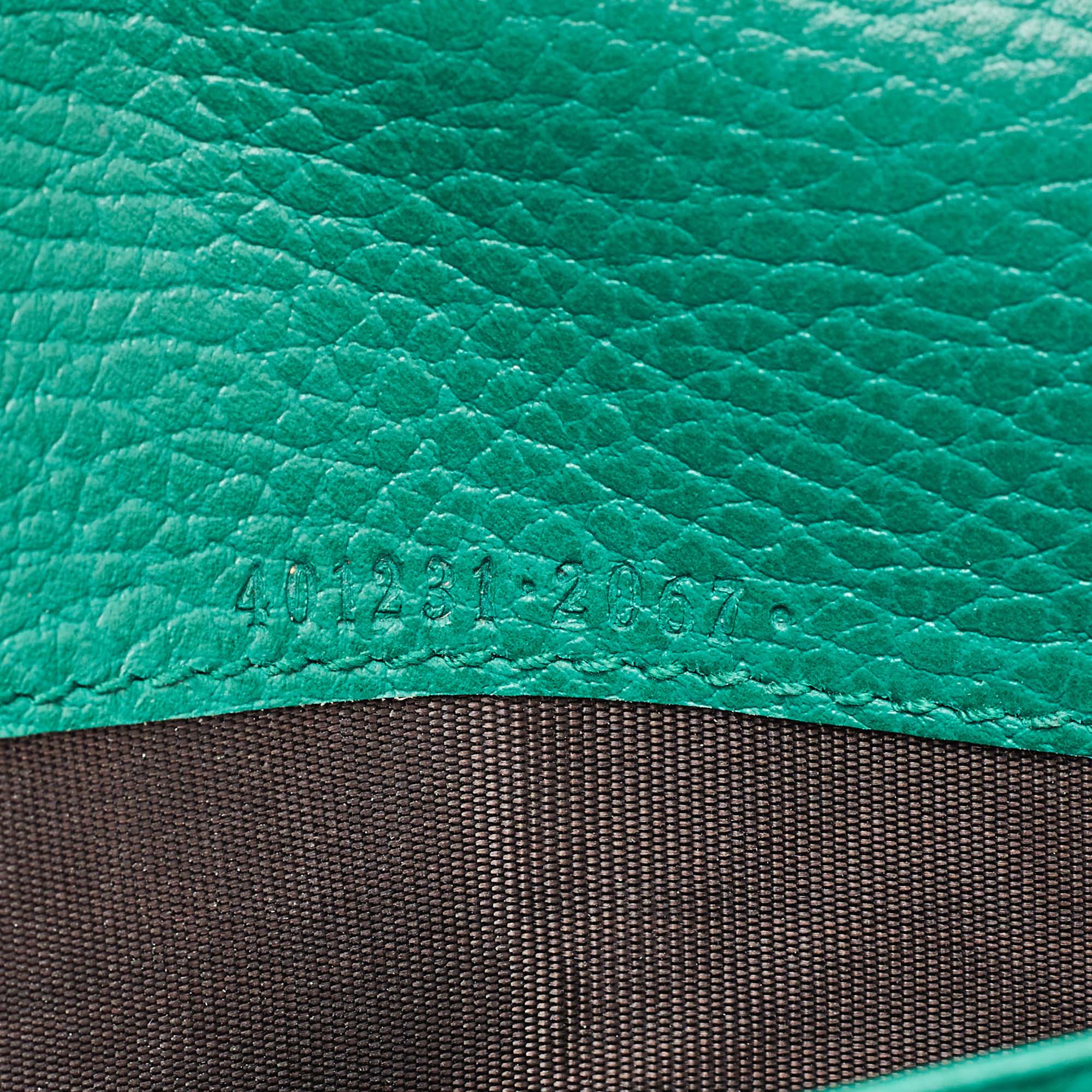 Gucci Green Leather Dionysus Mini Wallet on Chain 