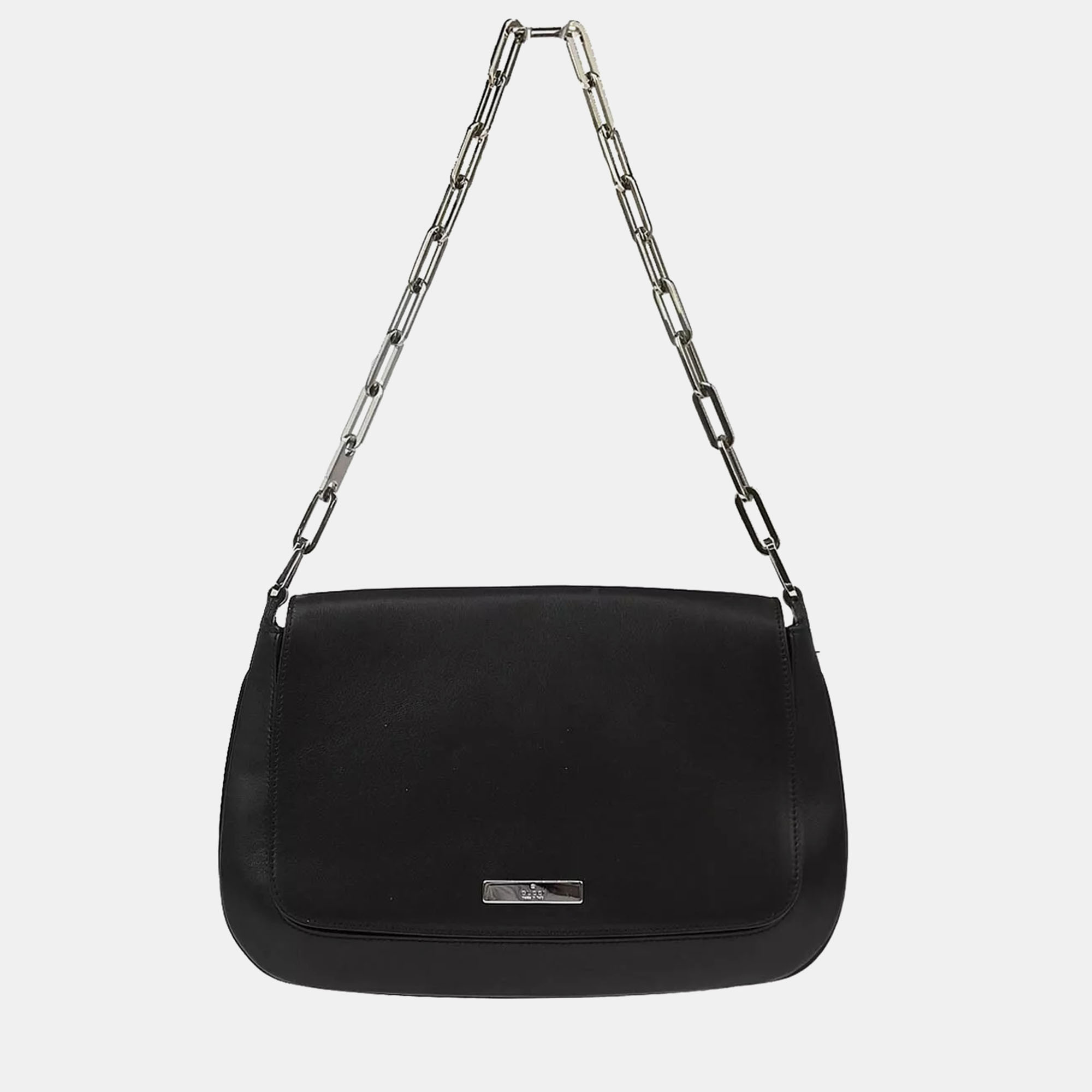 

Gucci Black Calfskin Leather Chain Handbag