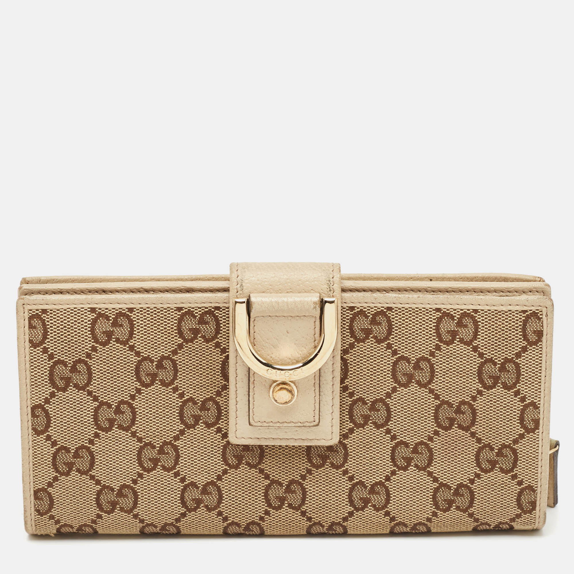 

Gucci Beige GG Canvas and Leather Abbey Long Wallet