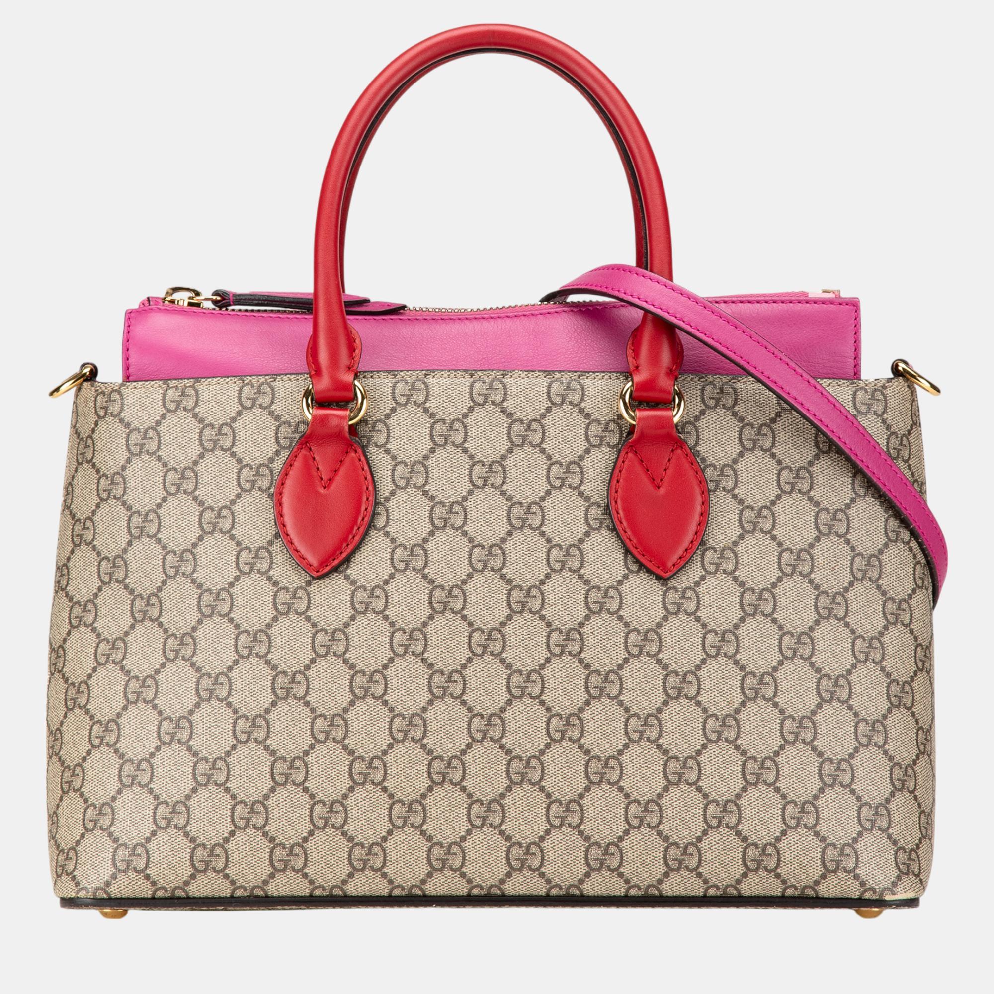 

Gucci Beige GG Supreme Linea A Satchel