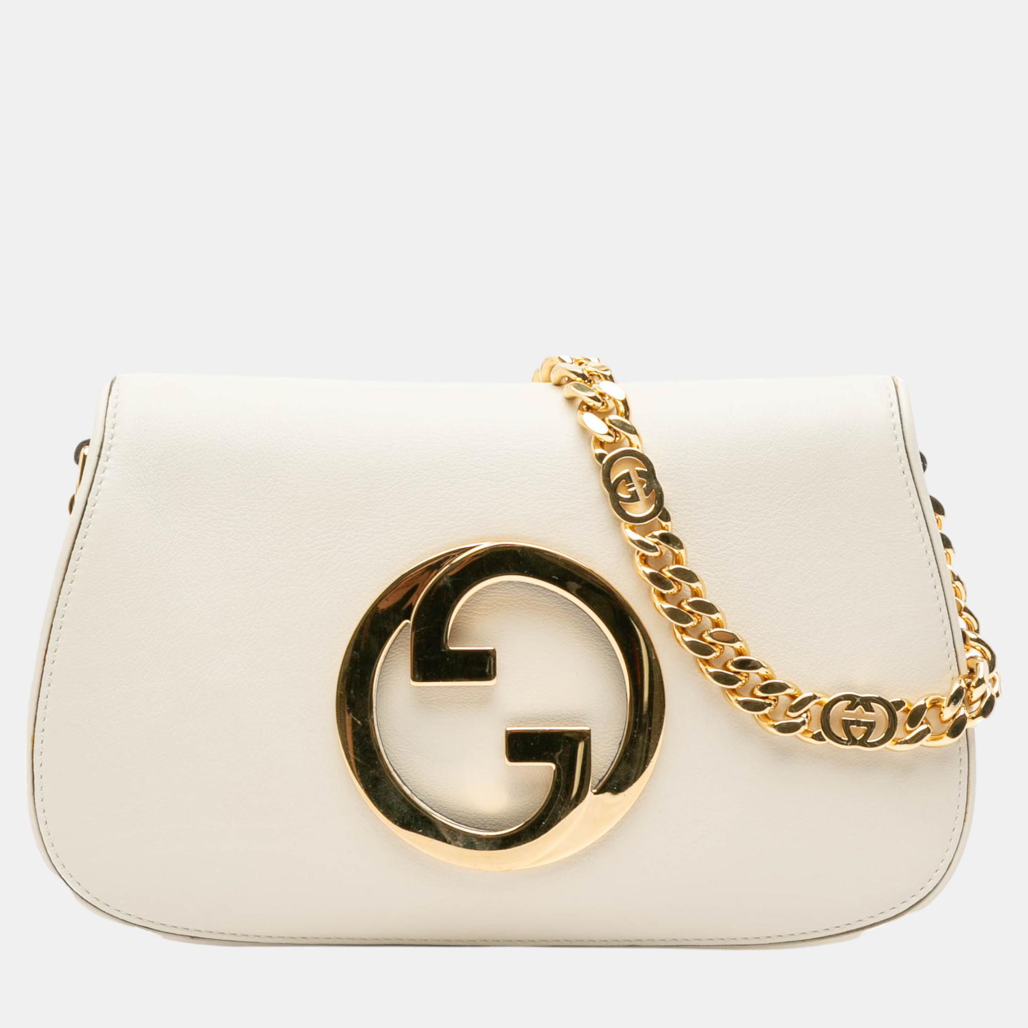 

Gucci White Calfskin Blondie Chain Satchel