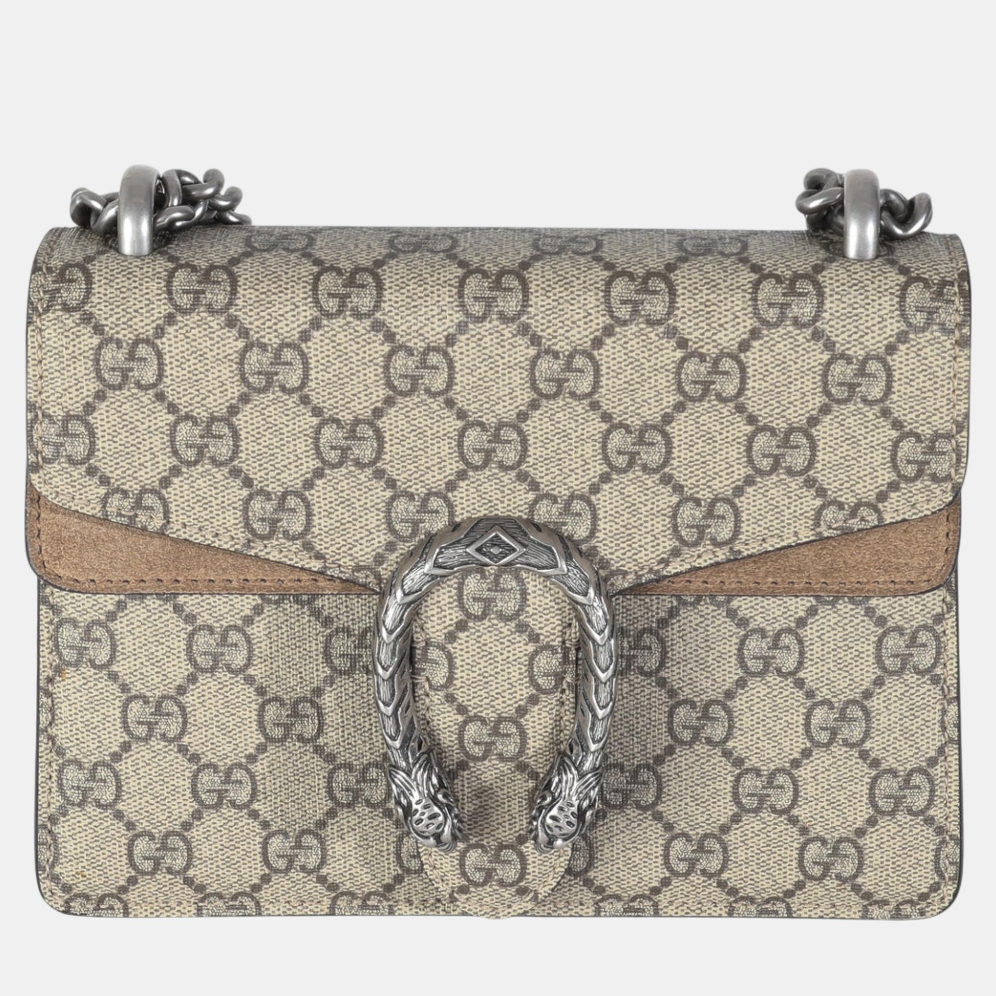 

Gucci Beige GG Supreme Canvas Mini Dionysus Bag