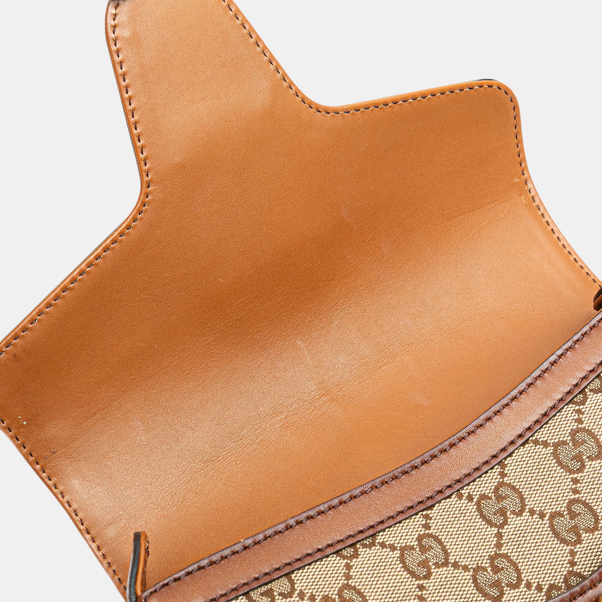 Gucci Brown Medium GG Canvas Lady Web Crossbody Bag 