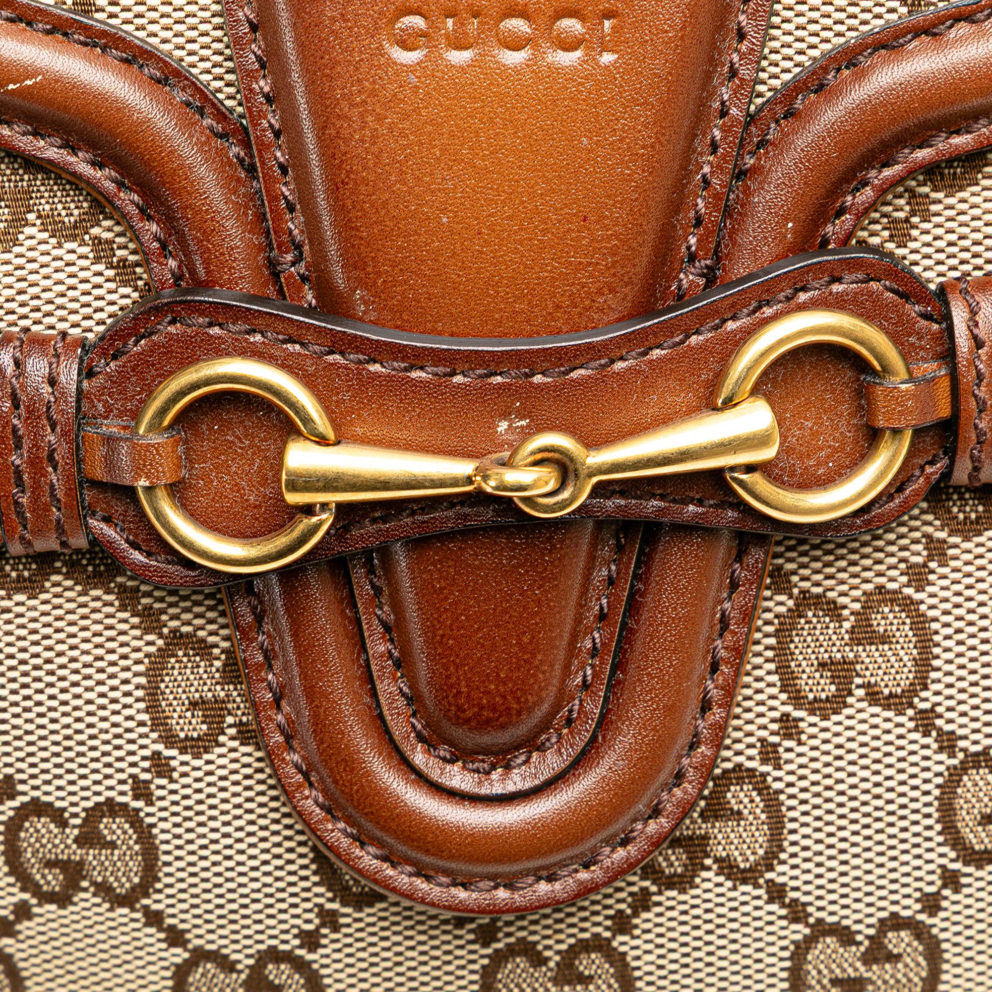 Gucci Brown Medium GG Canvas Lady Web Crossbody Bag 