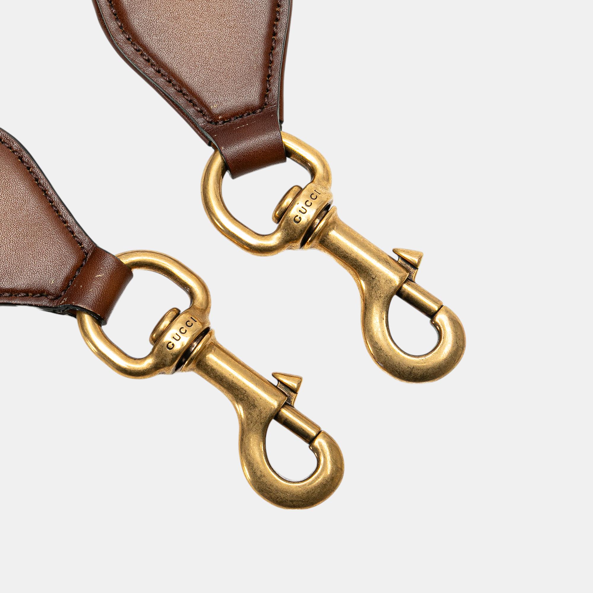 Gucci Brown Medium GG Canvas Lady Web Crossbody Bag 