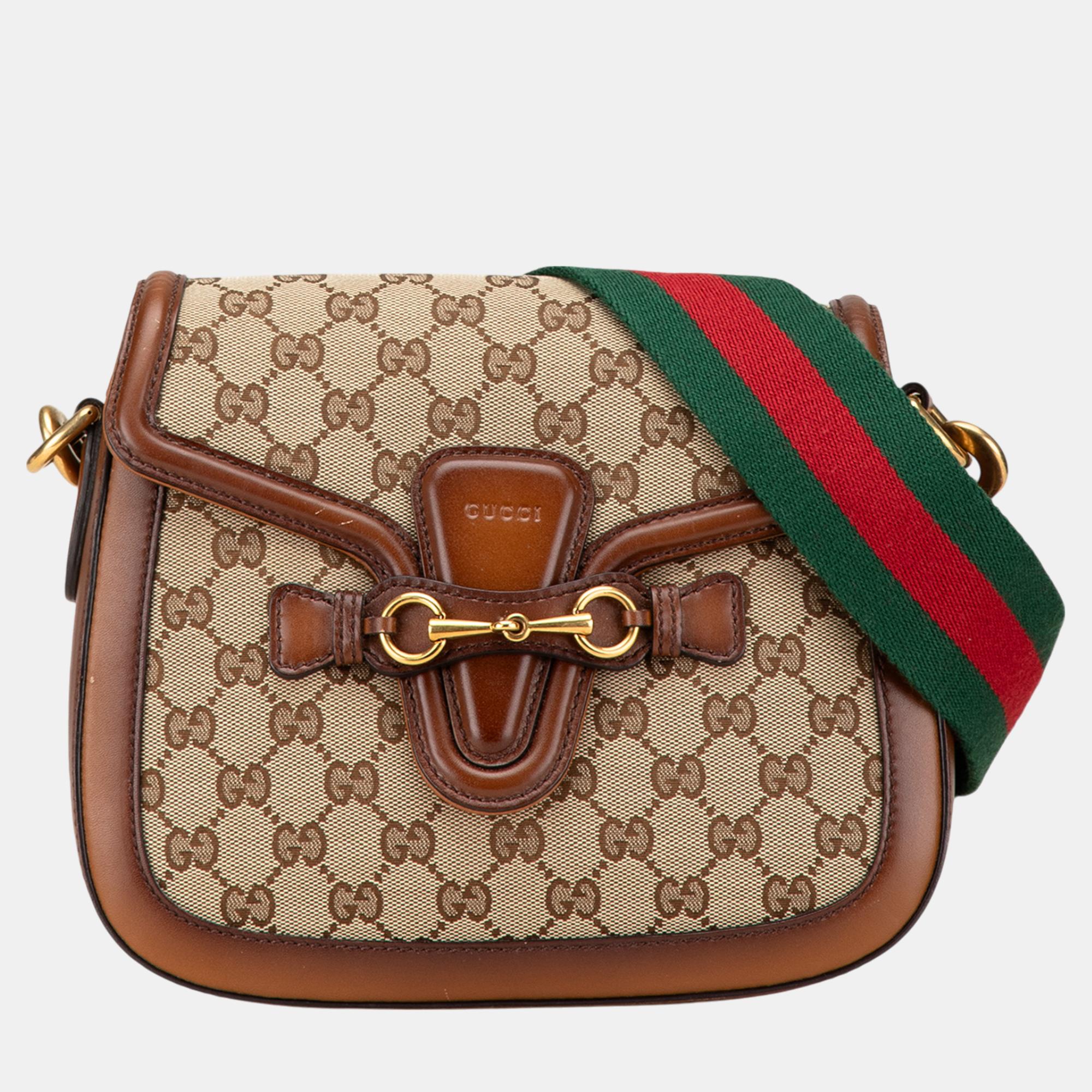 

Gucci Brown Medium GG Canvas Lady Web Crossbody