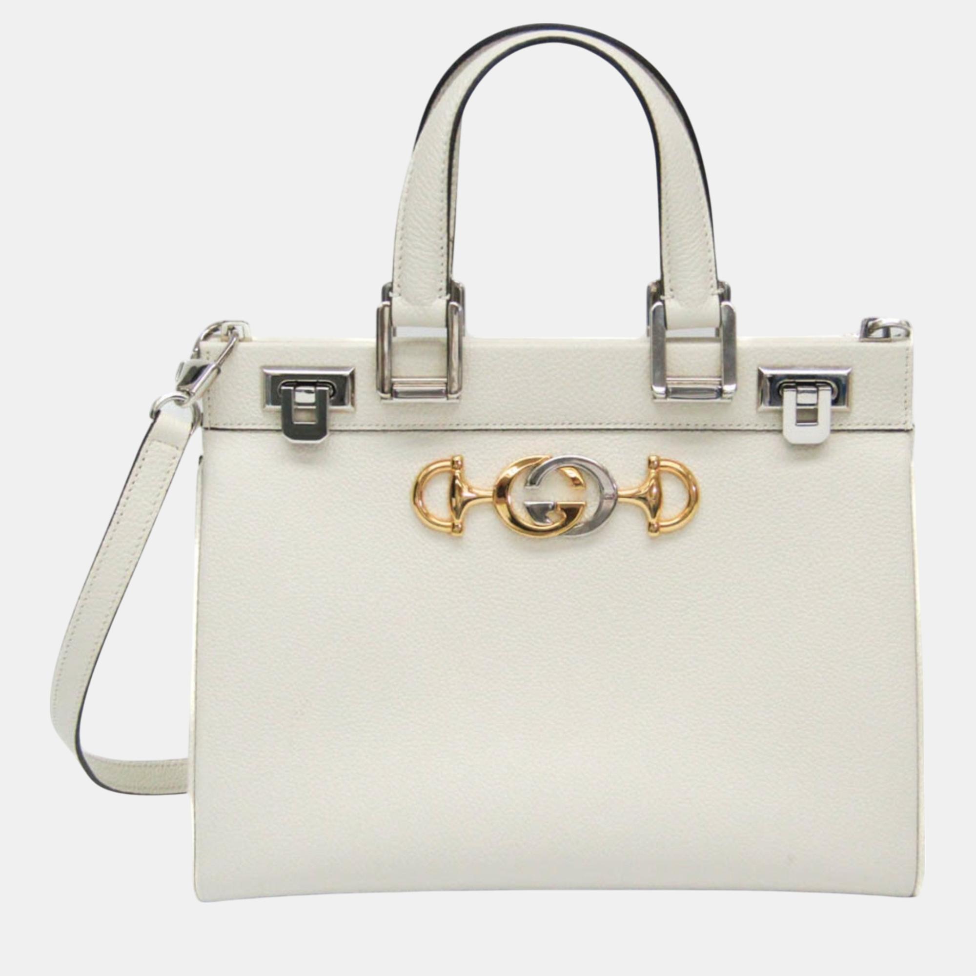 

Gucci White Zumi Leather Shoulder Bag