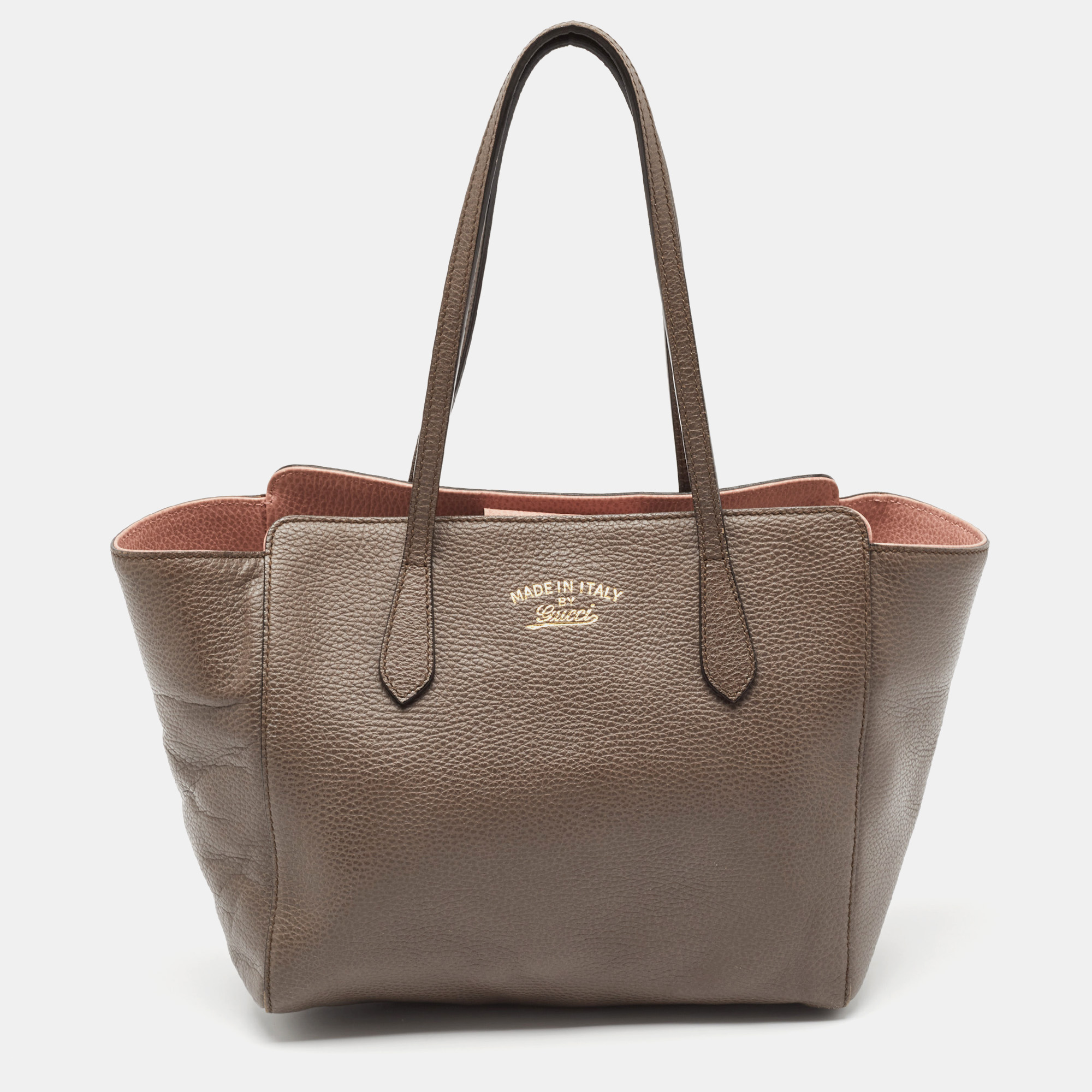 

Gucci Dark Brown Leather  Swing Tote