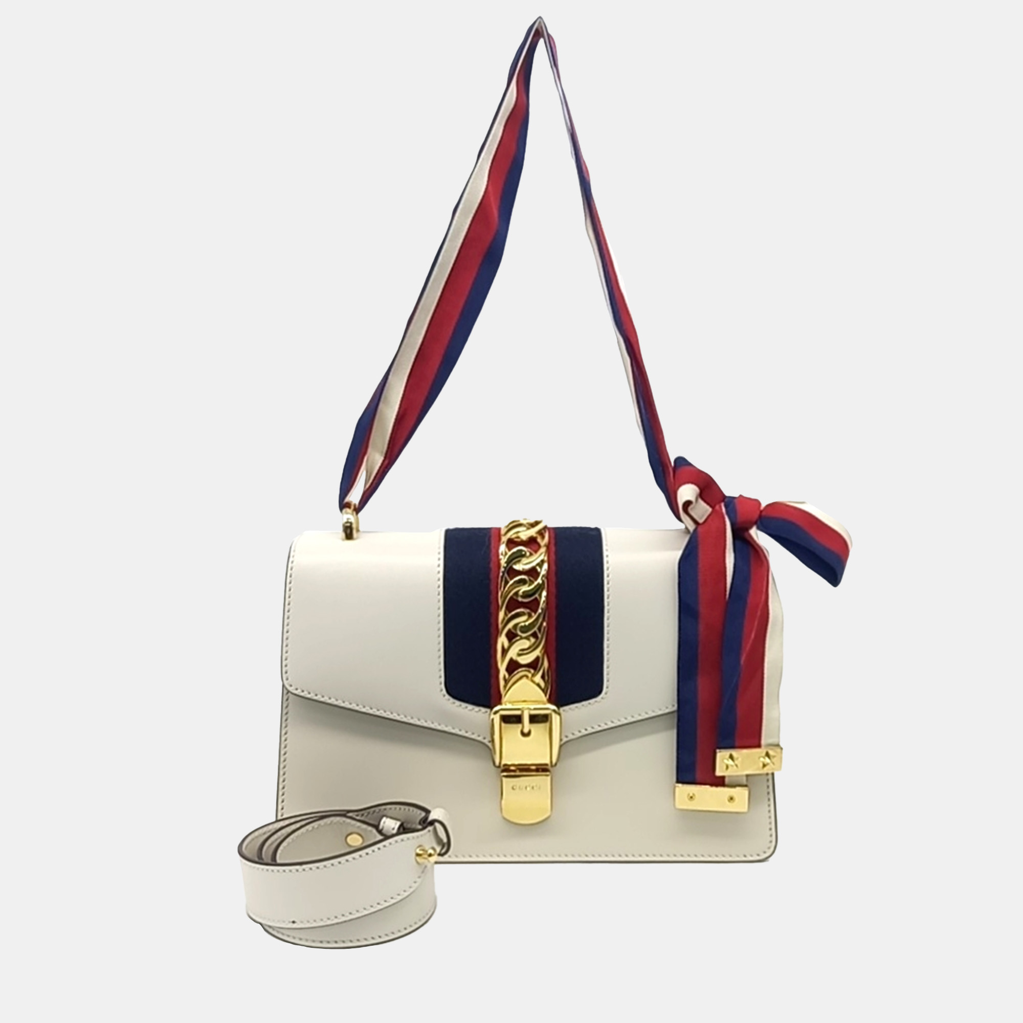 

Gucci White Leather Sylvie Bag