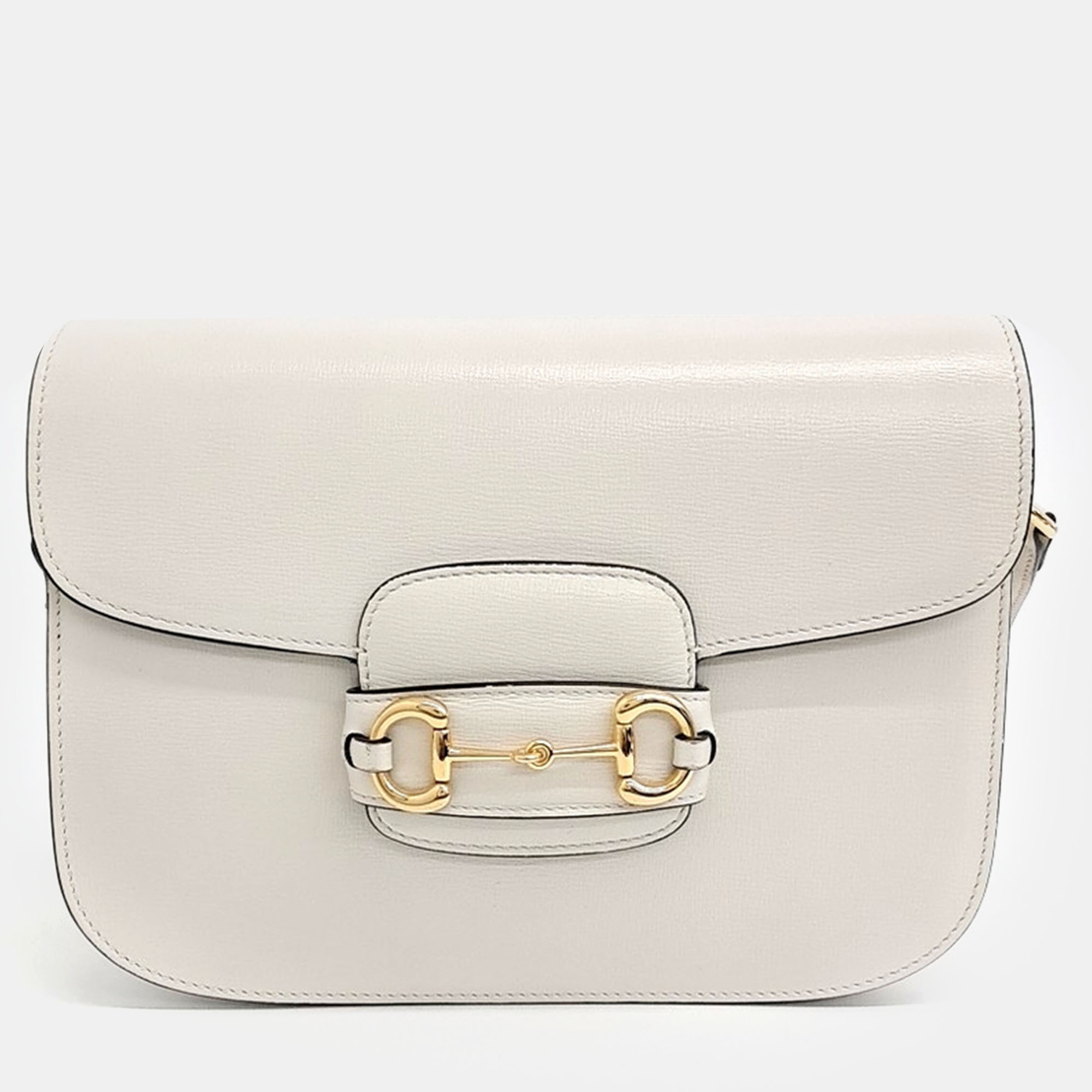 

Gucci White Leather 1955 Horsebit Shoulder Bag