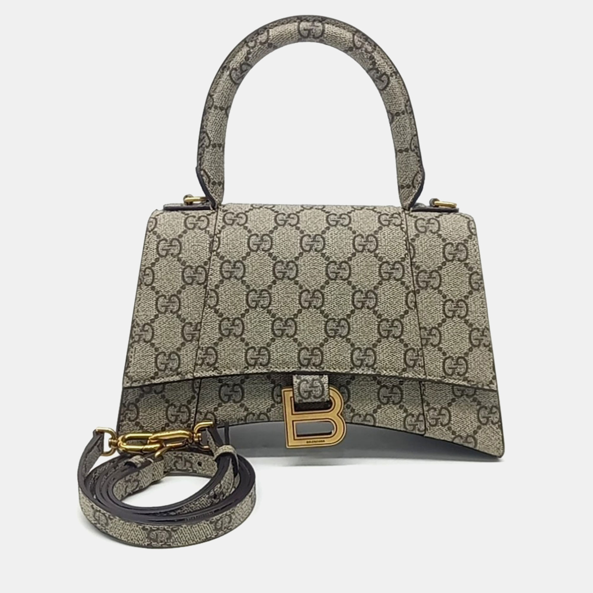 

Gucci Beige PVC X Hourglass Top Handle Bag