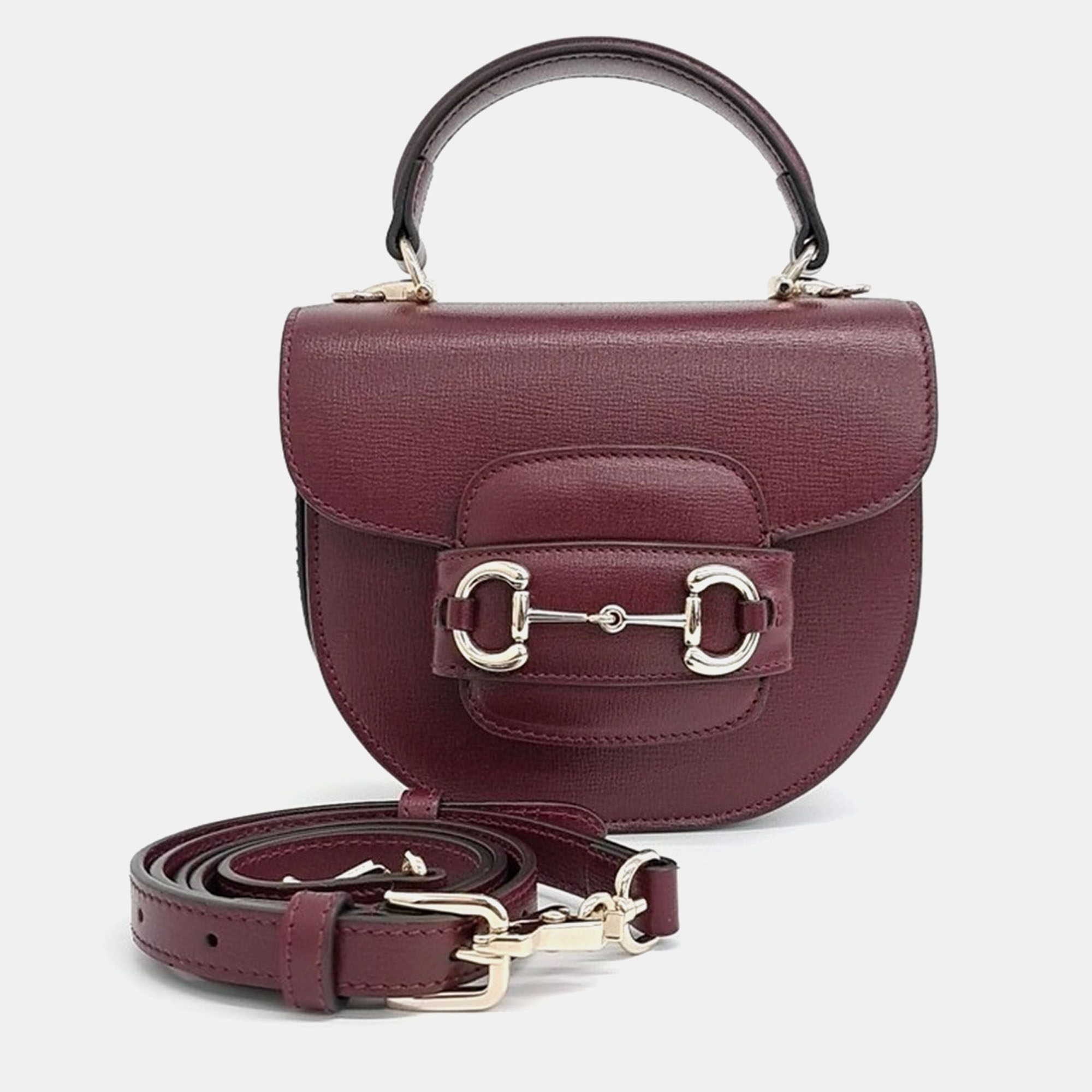 

Gucci Burgundy Leather 1955 Horsebit Mini Top Handle Bag