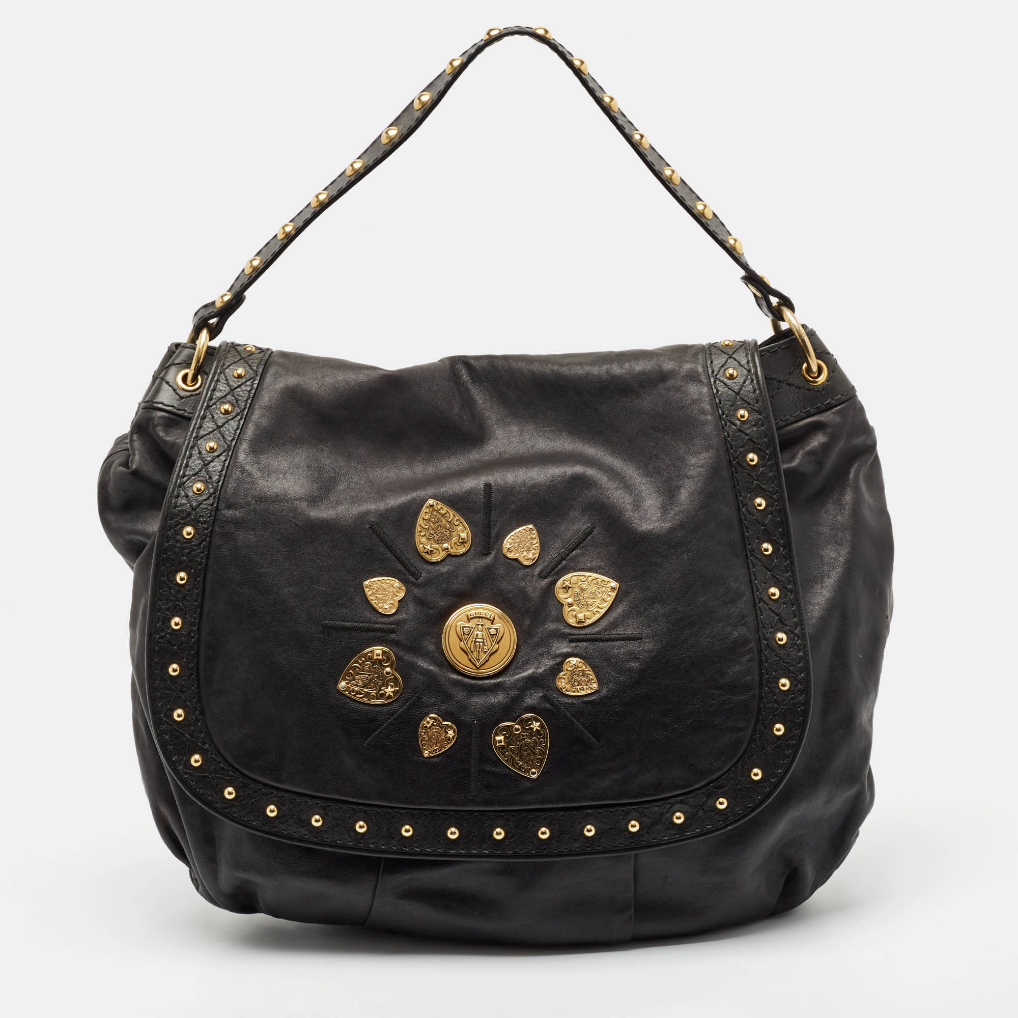 

Gucci Black Leather Irina Babouska Hobo