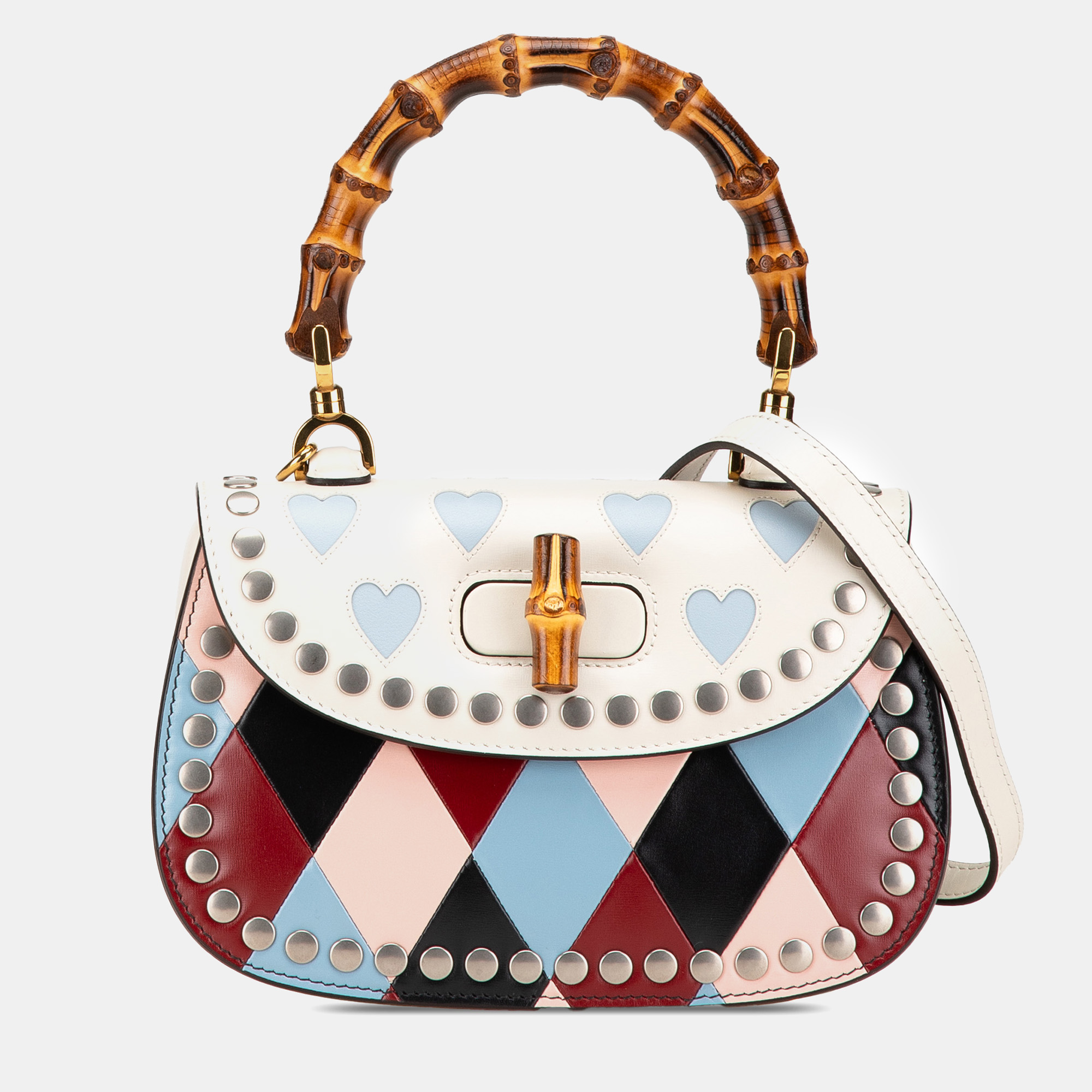 

Gucci Multicolor Calfskin Lovelight Bamboo Top Handle Bag