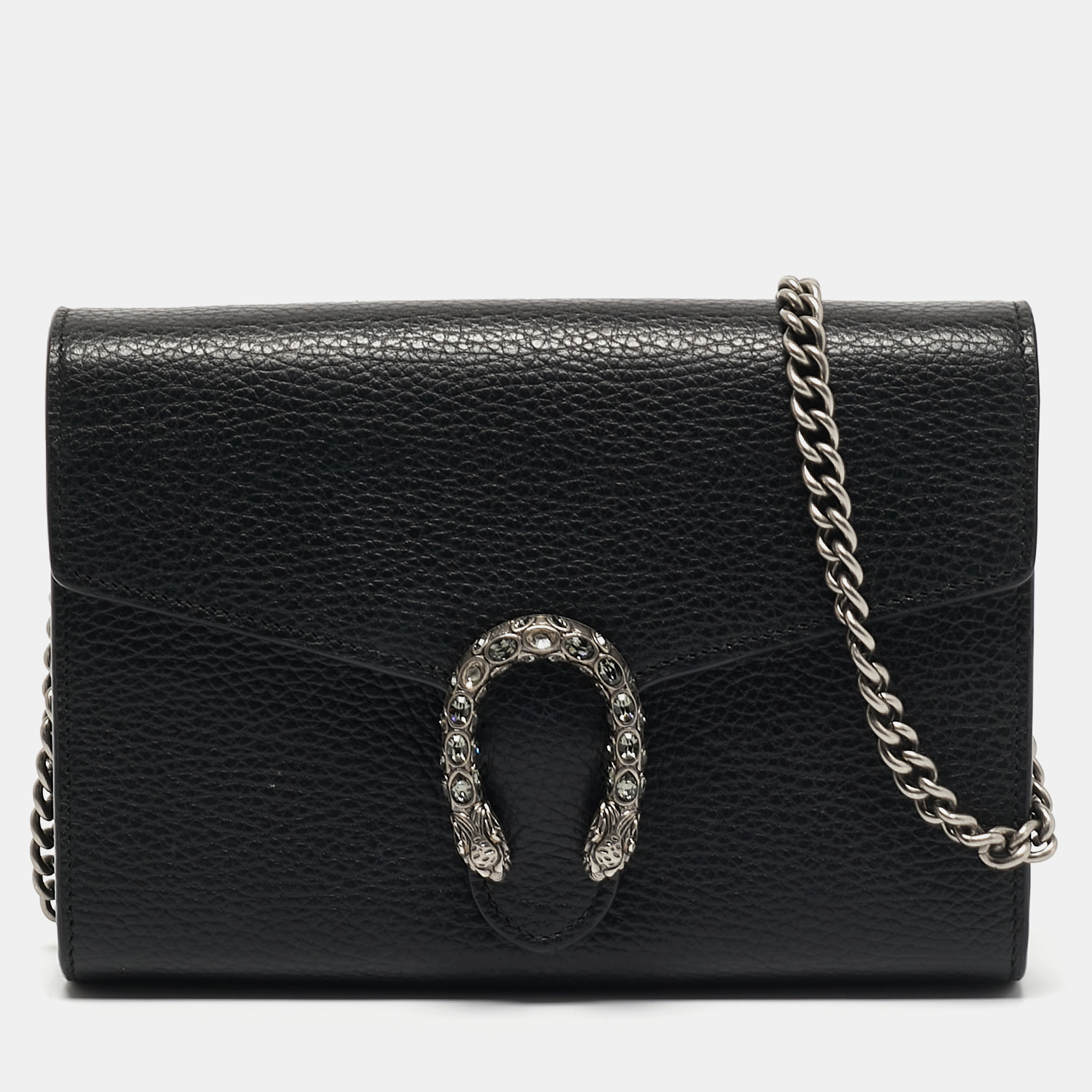 

Gucci Black Leather Dionysus Wallet On Chain