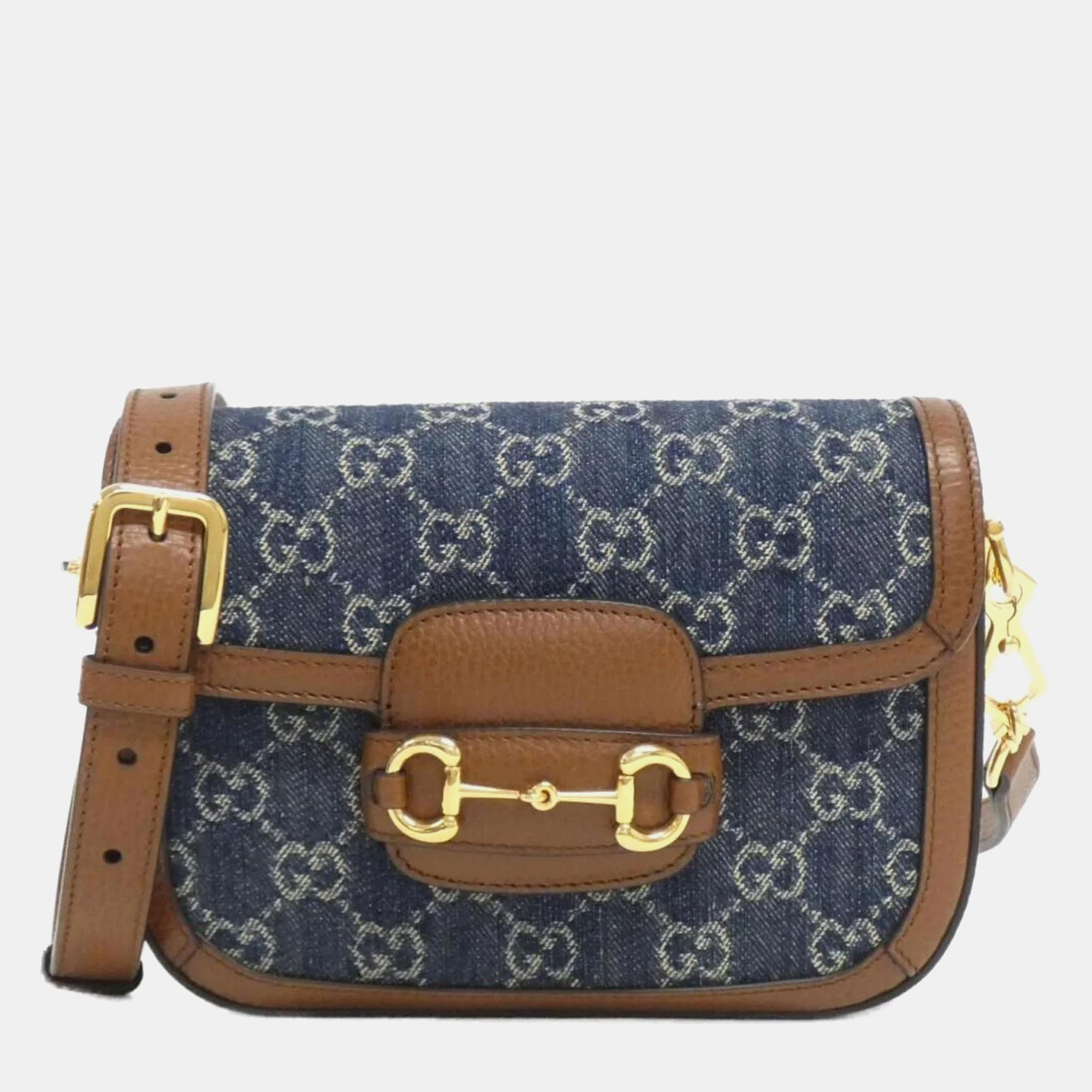 

Gucci Denim and Leather Horsebit 1955 Shoulder Bag, Blue