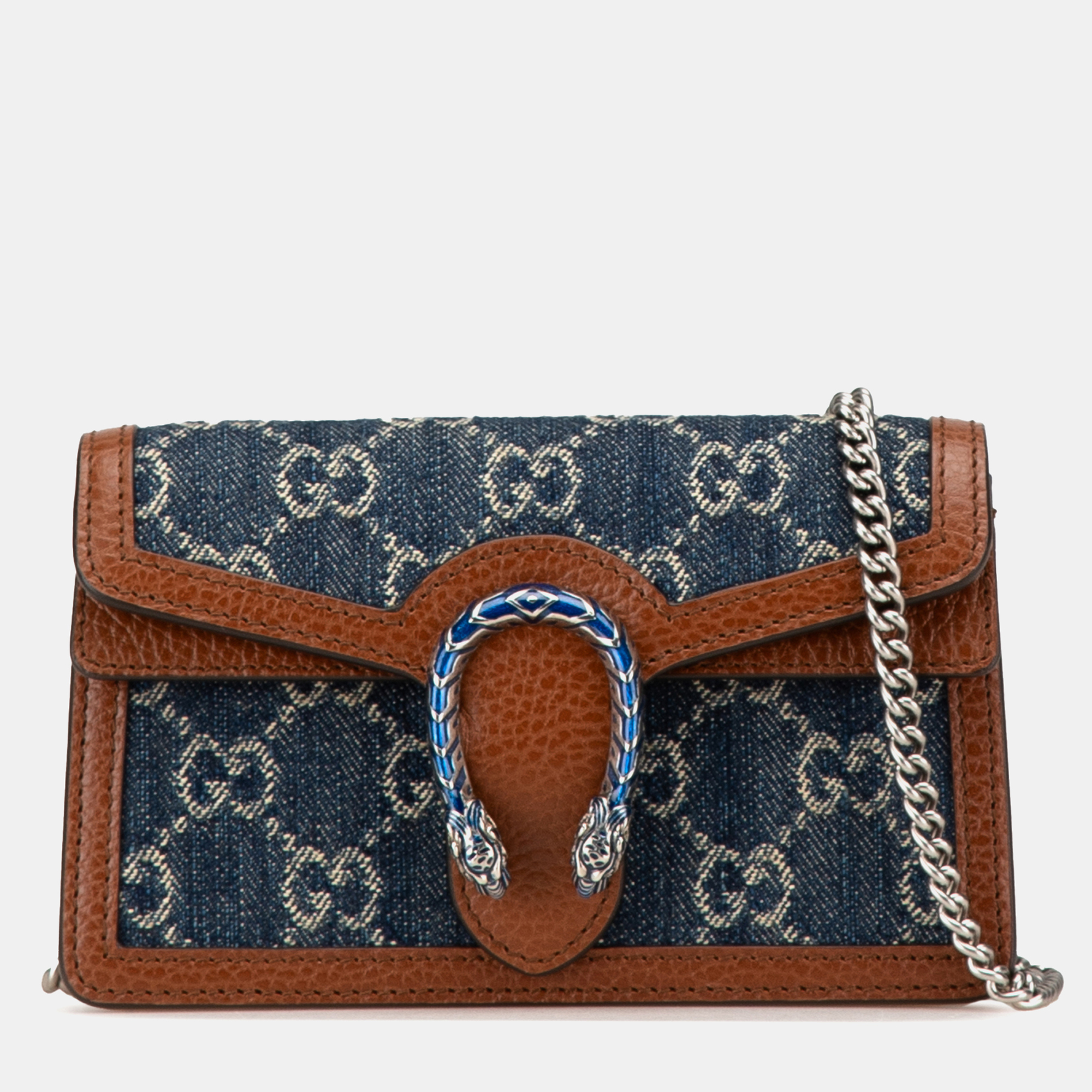 

Gucci Blue Super Mini GG Denim Dionysus Crossbody