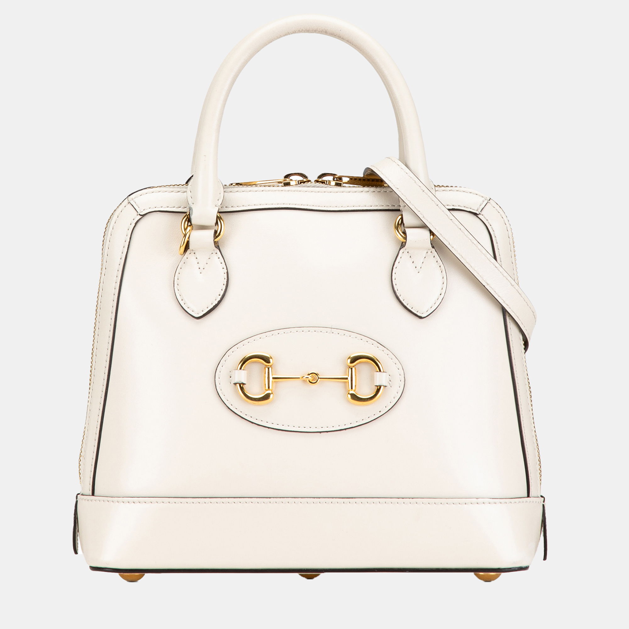 

Gucci White Small Leather Horsebit 1955 Satchel