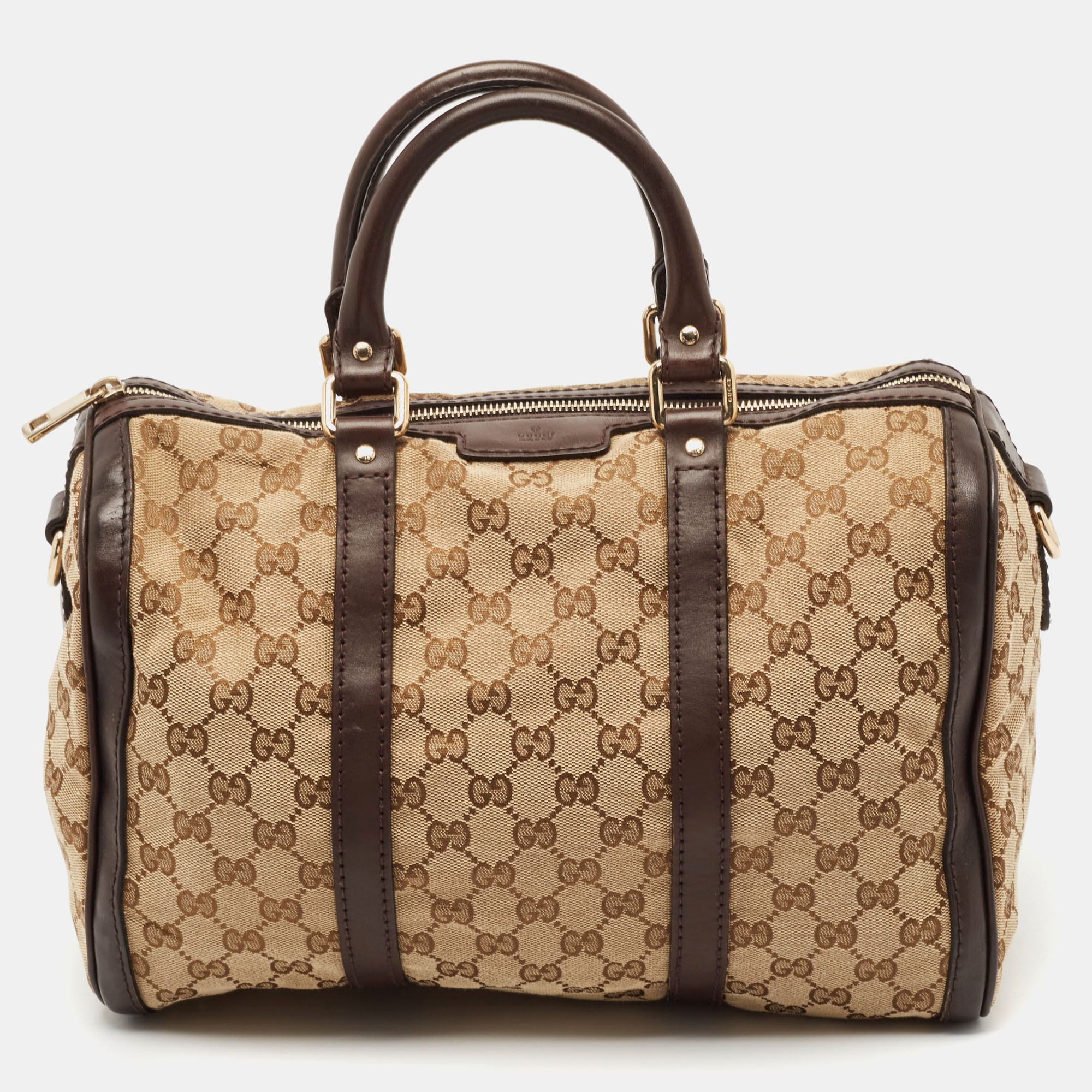 

Gucci Beige/Brown GG Canvas and Leather Medium Joy Boston Bag