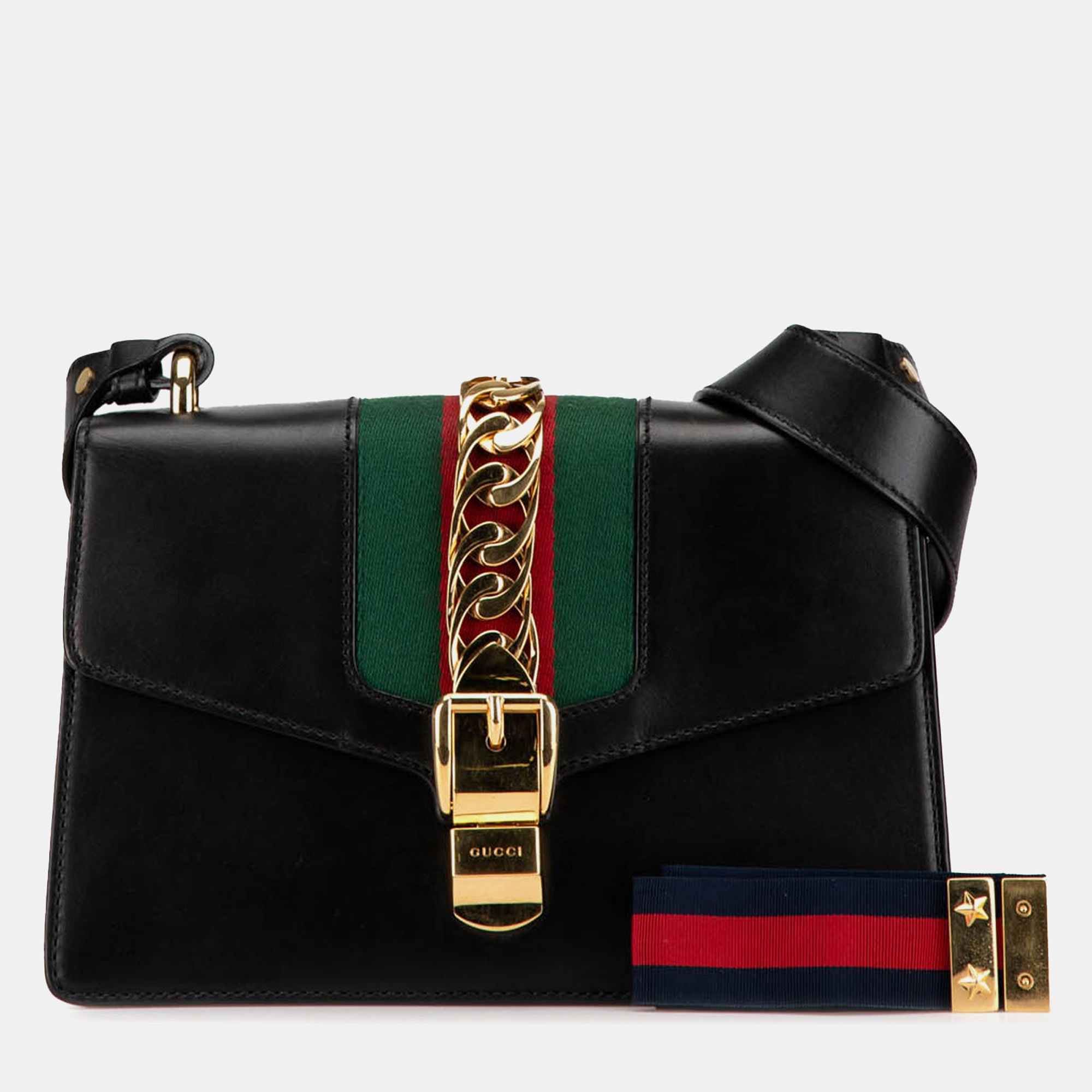 

Gucci Black Small Leather Sylvie Satchel