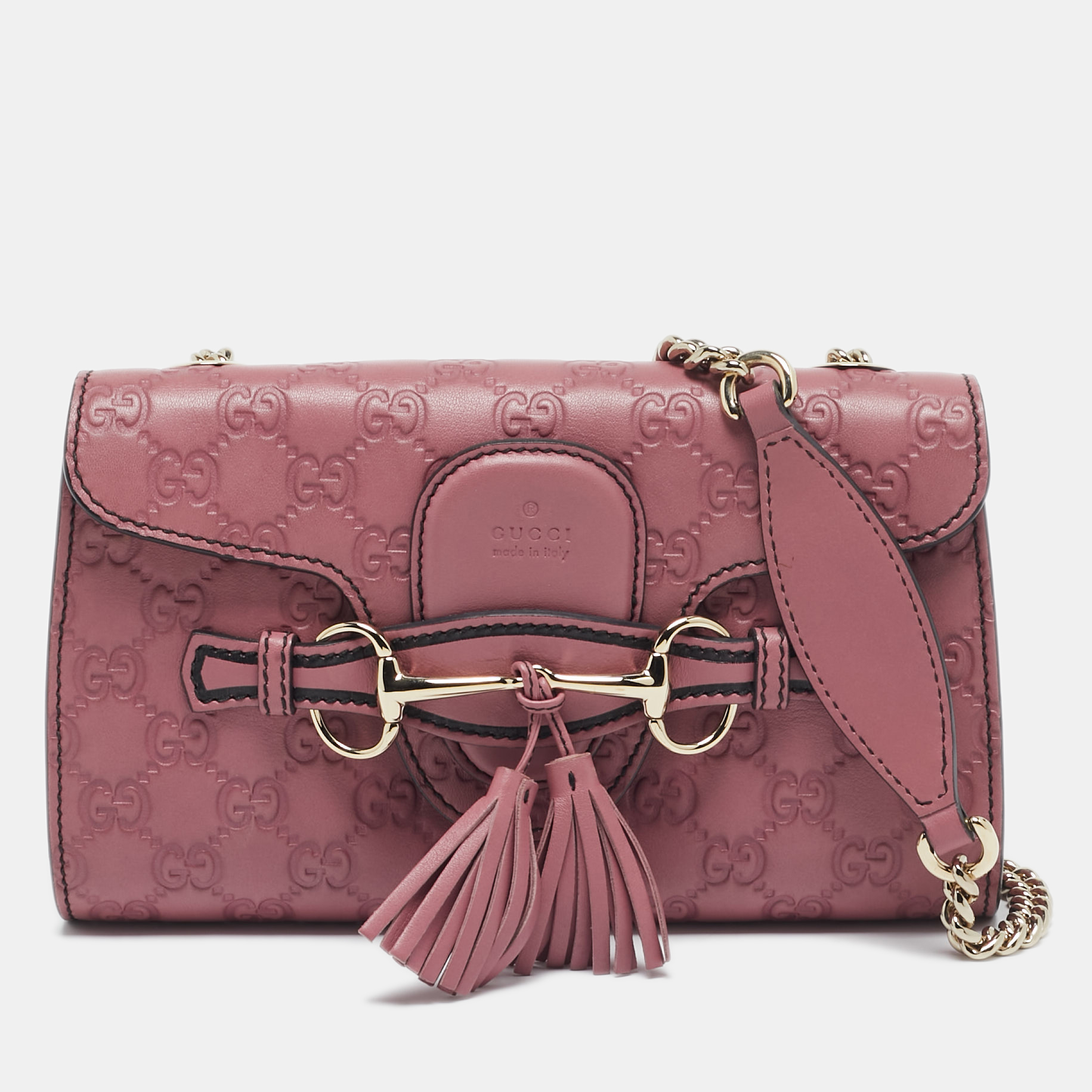 

Gucci Pink Guccissima Leather  Emily Chain Shoulder Bag