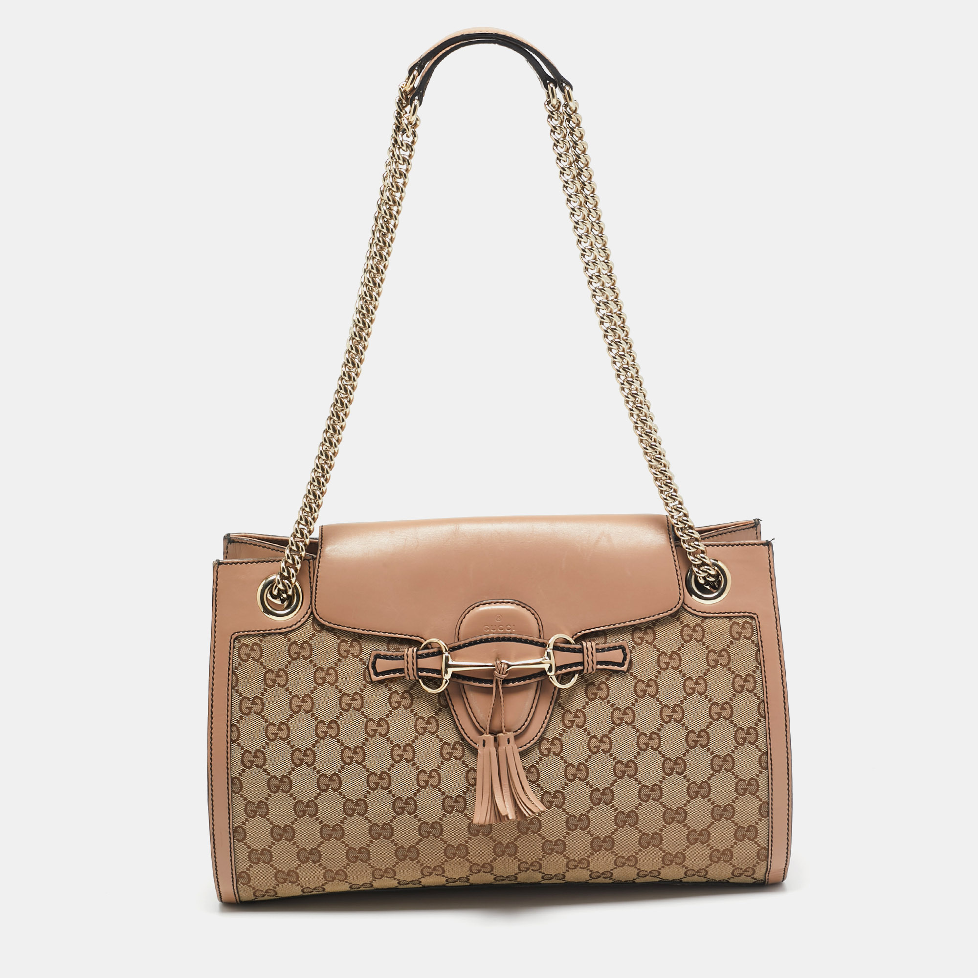 

Gucci Old Rose/Beige GG Canvas  Emily Chain Shoulder Bag