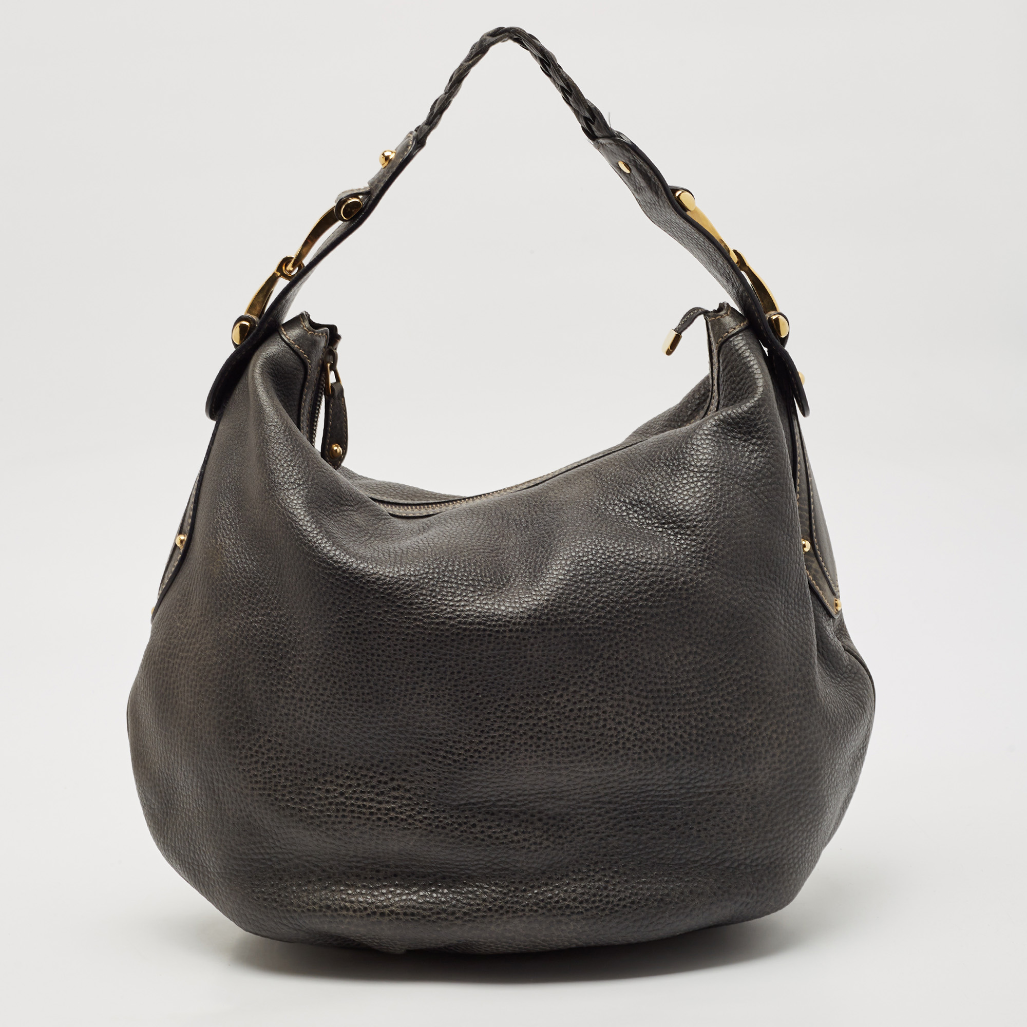 

Gucci Dark Grey Leather  Pelham Hobo