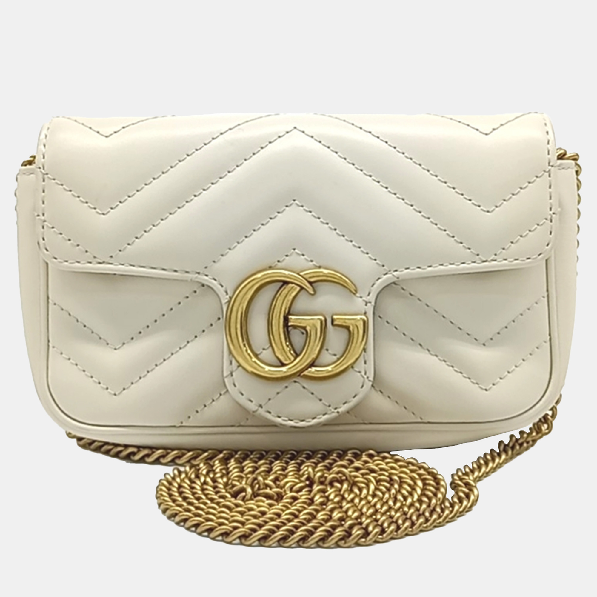 

Gucci Cream Leather Matrace Super Mini crossbody Bag