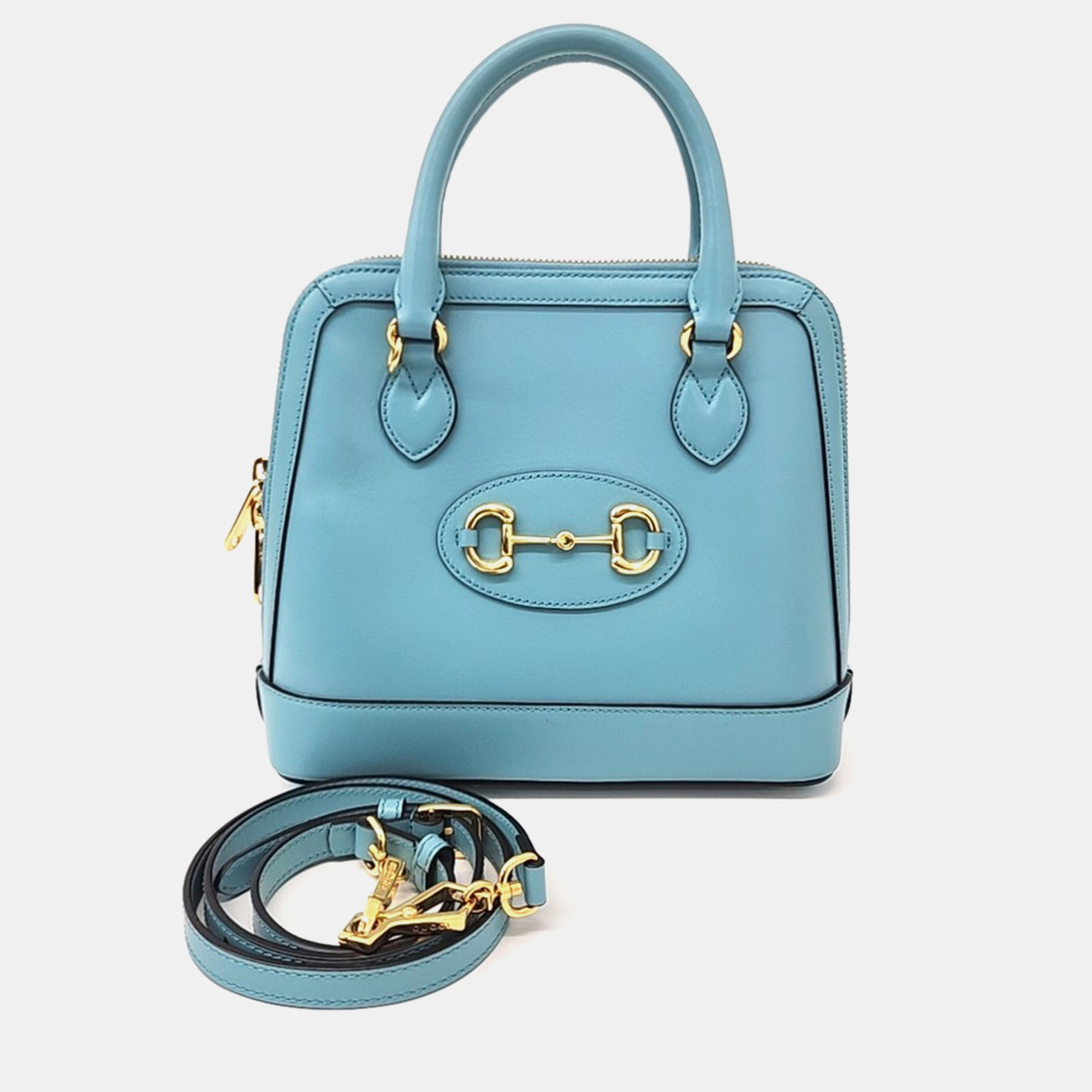 

Gucci Blue Leather 1955 Horsebit Top Handle Small Bag