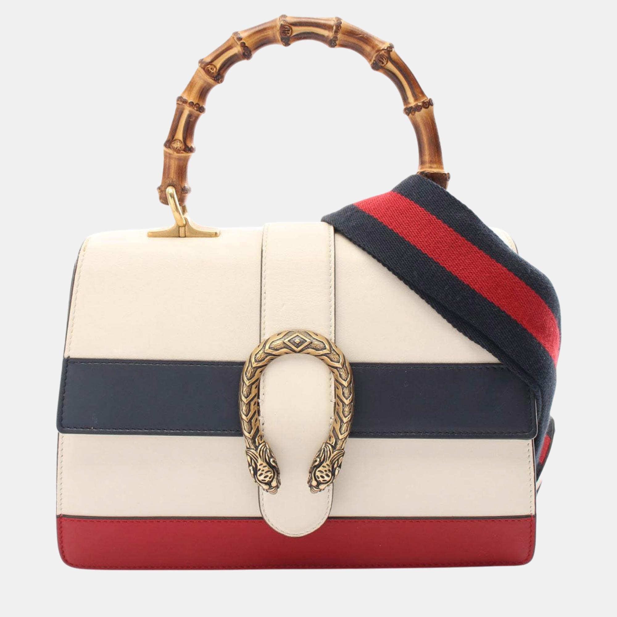 

Gucci Multicolor Medium Leather Bamboo Dionysus Web Satchel