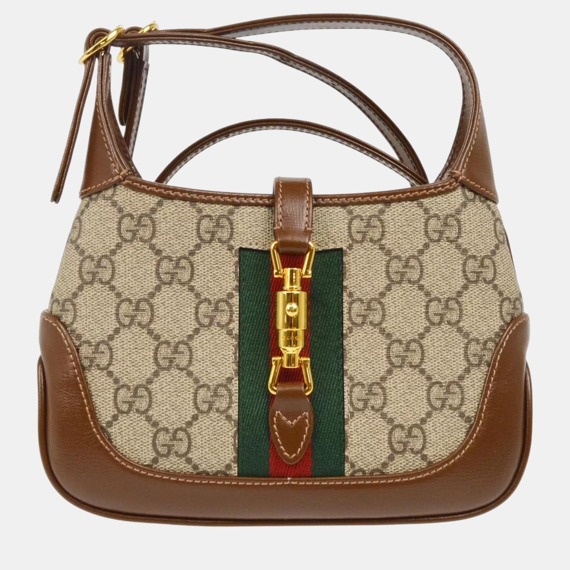 

Gucci Brown Canvas GG Jackie Shoulder Bag