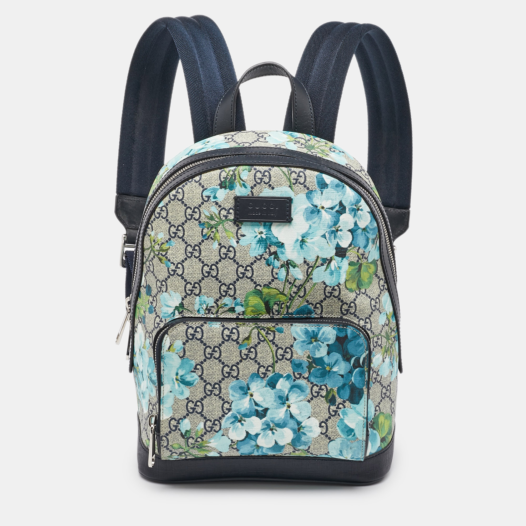 

Gucci Beige/Blue GG Supreme Canvas and Leather Blooms Backpack