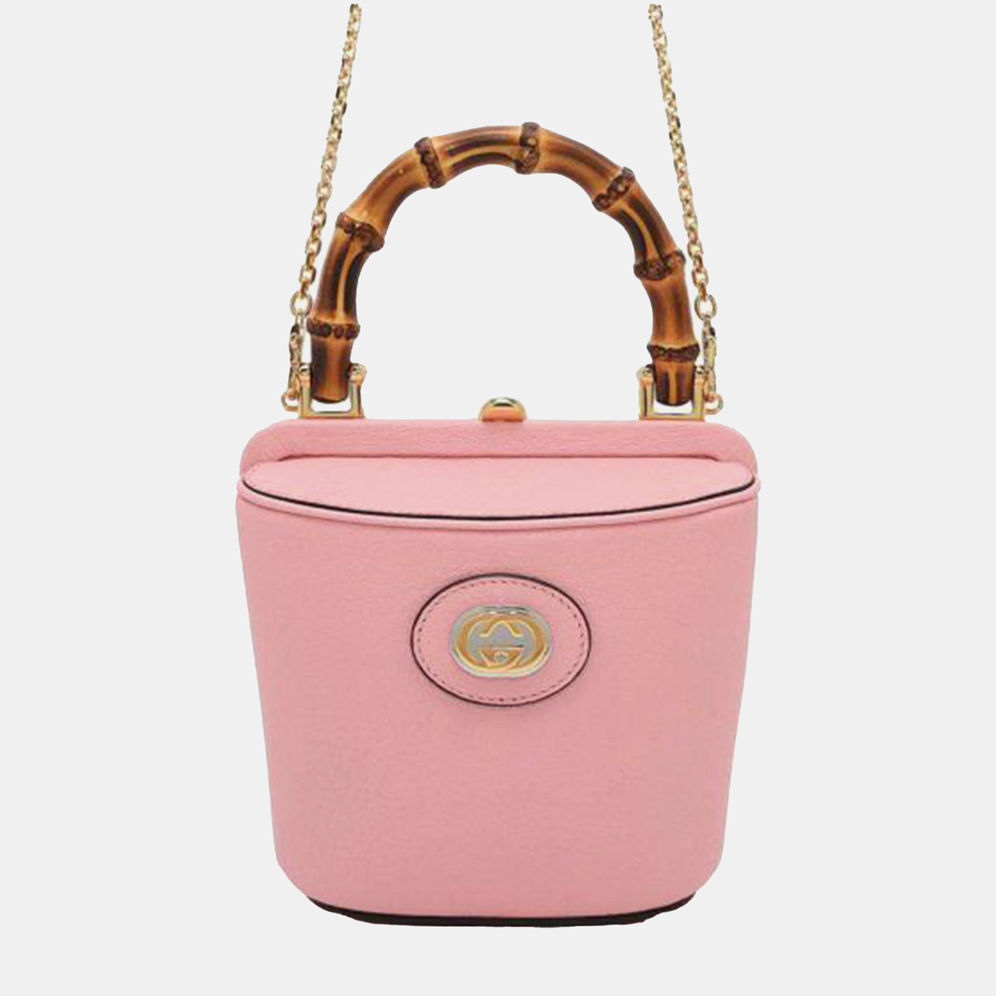 

Gucci Pink Mini Dollar Calfskin Bamboo Marina Bucket Bag