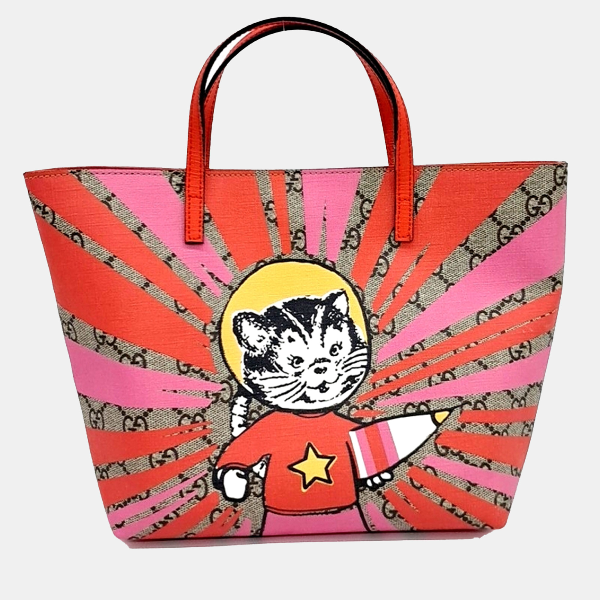 

Gucci Multicolor Orange PVC Kids Printing Tote Bag