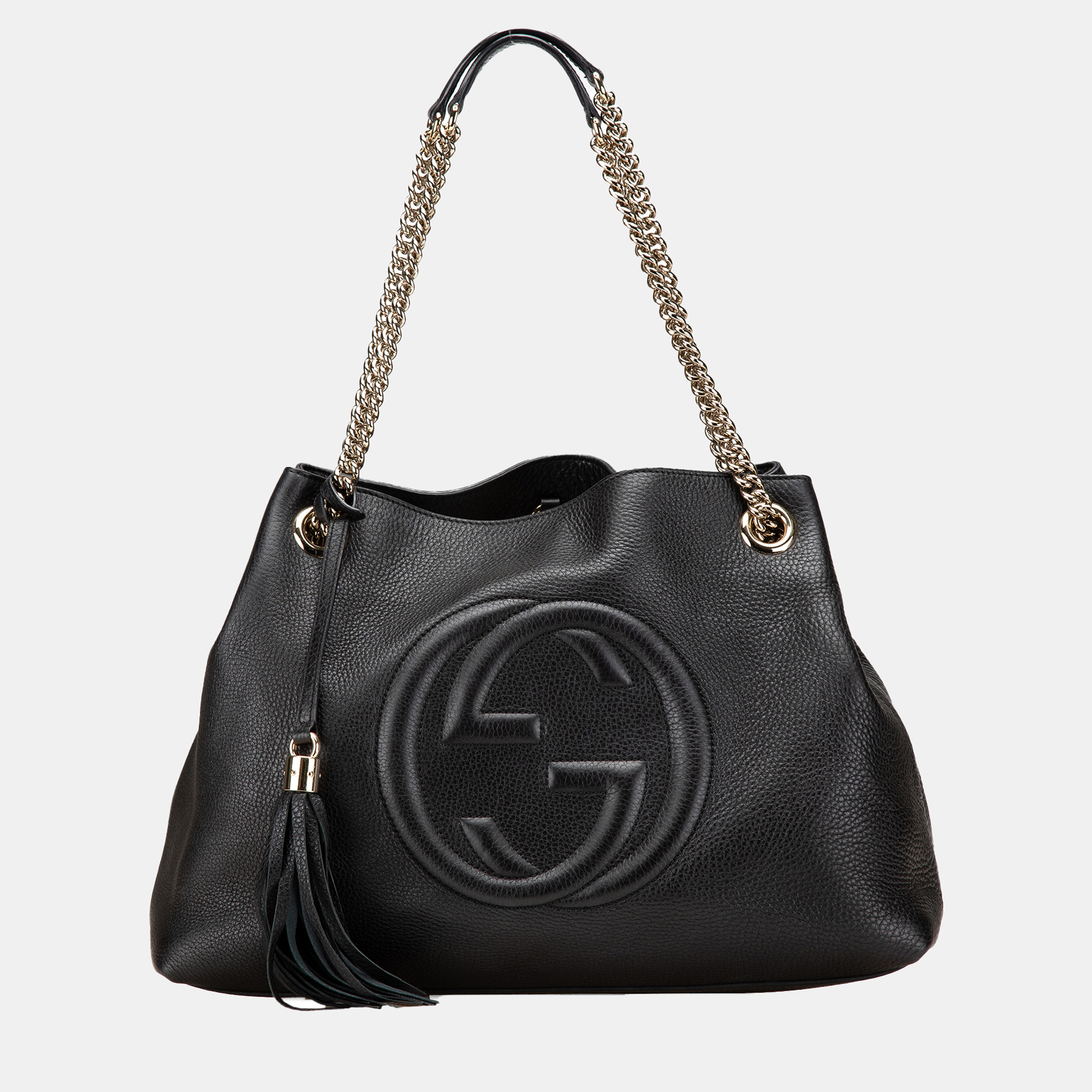 

Gucci Black Medium Leather Soho Chain Tote