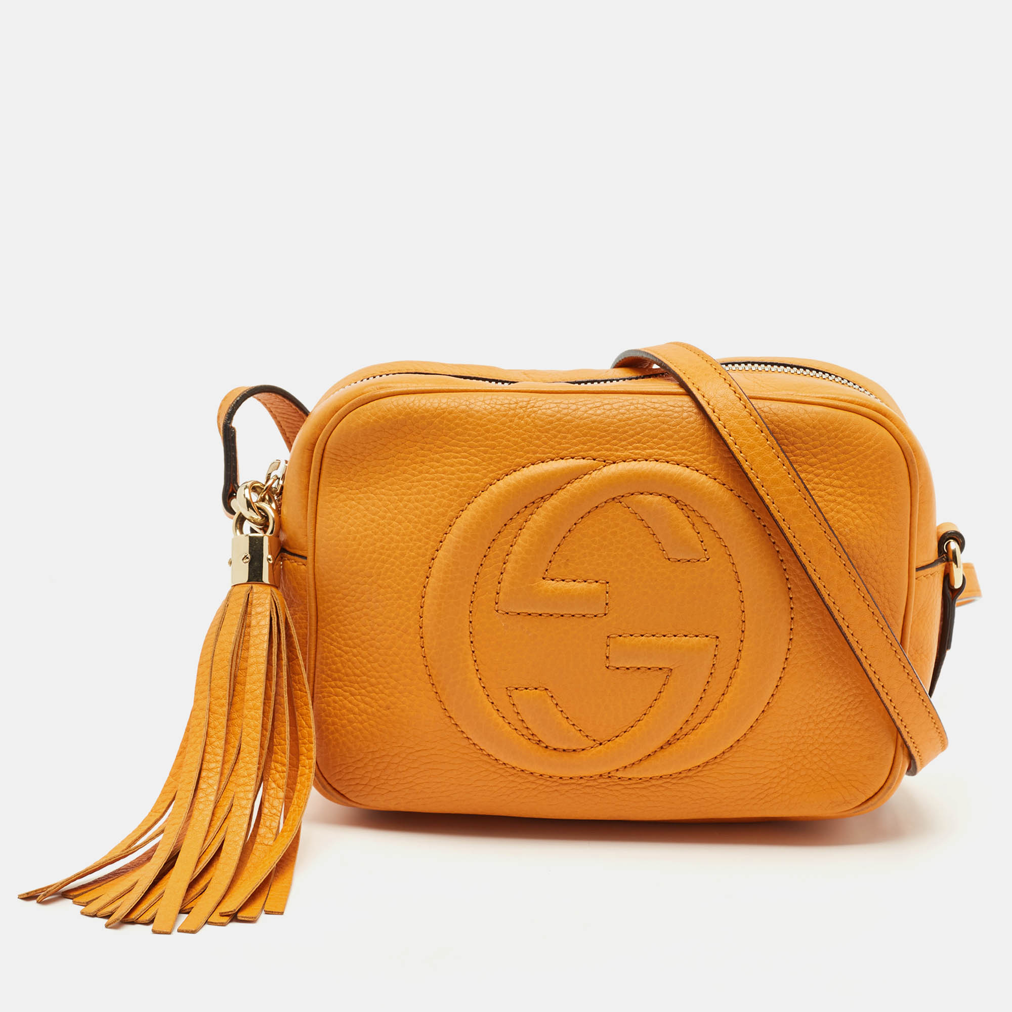 

Gucci Mustard Leather Small Soho Disco Crossbody Bag, Yellow