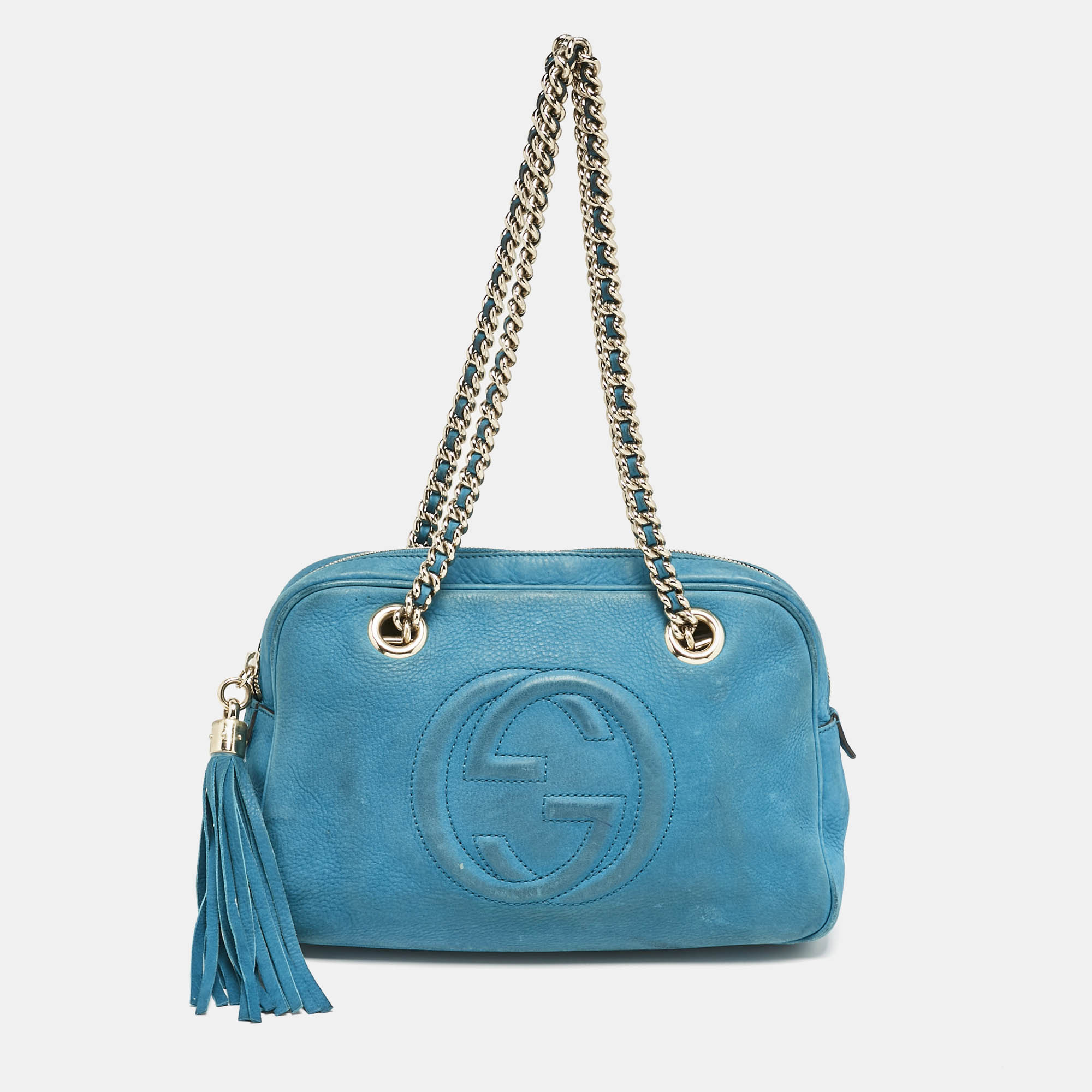 

Gucci Blue Nubuck  Soho Chain Shoulder Bag