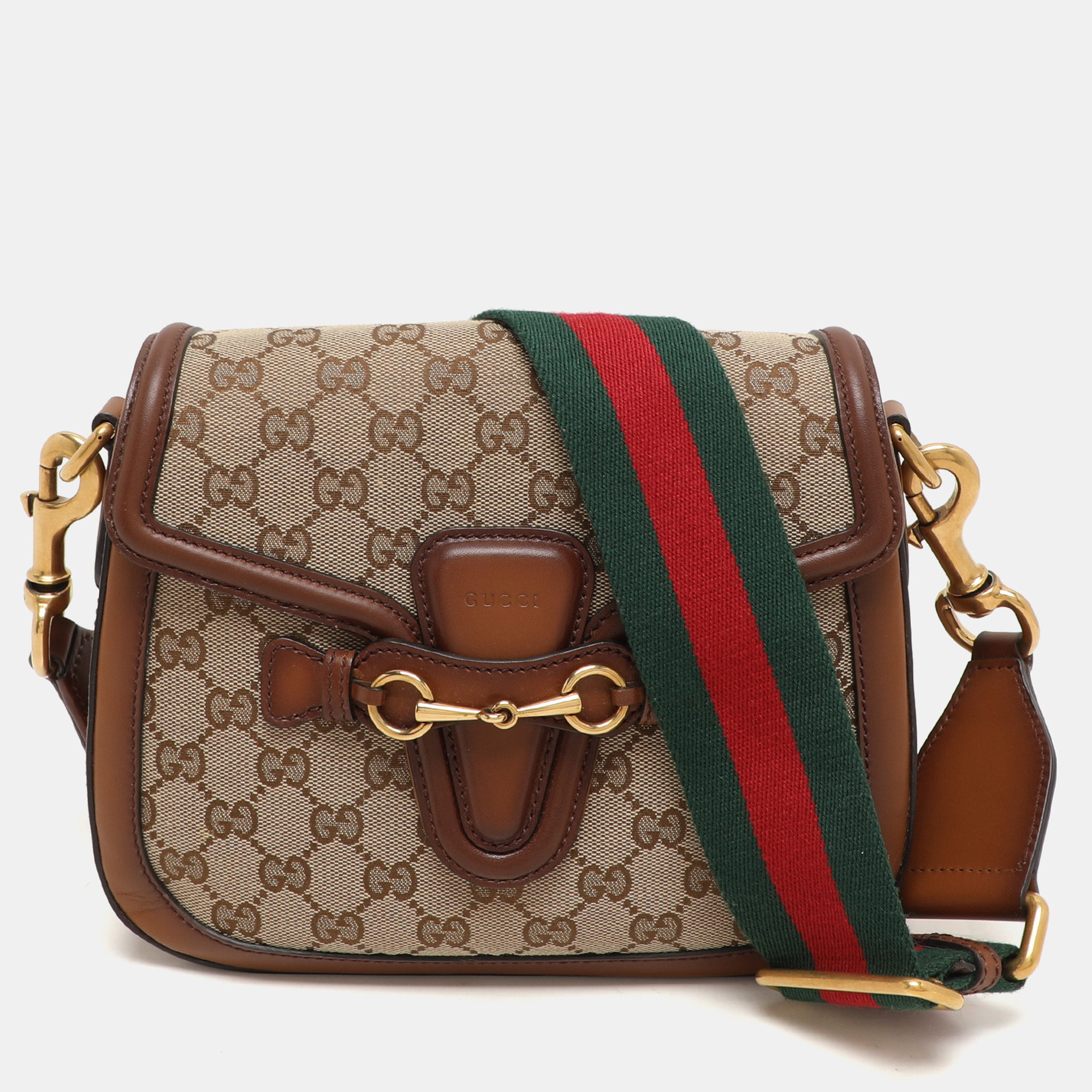 

Gucci Beige/Brown GG Canvas and Leather Lady Web Flap Crossbody Bag