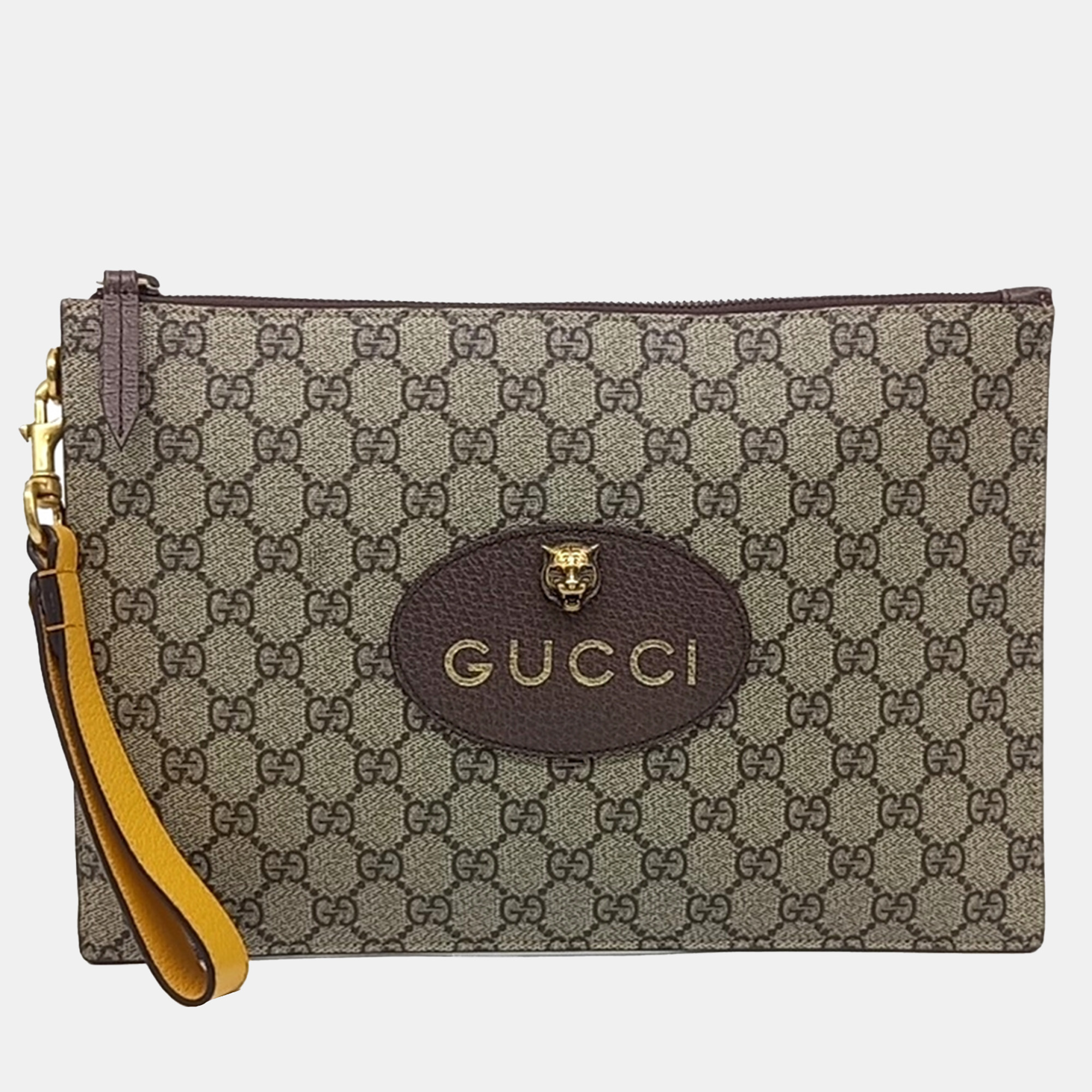 

Gucci Brown PVC GG Supreme Clutch