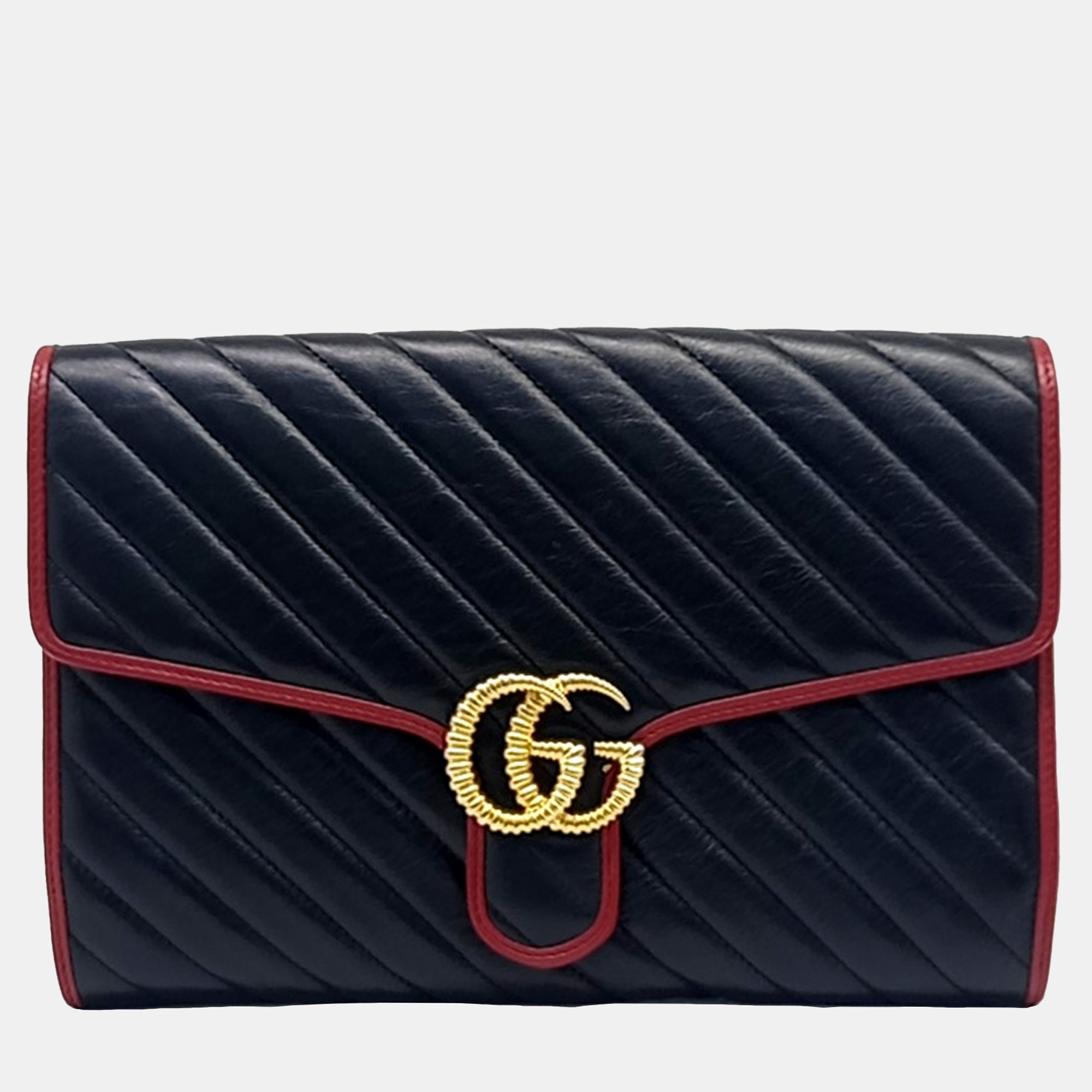 

Gucci Black Leather Marmont Clutch