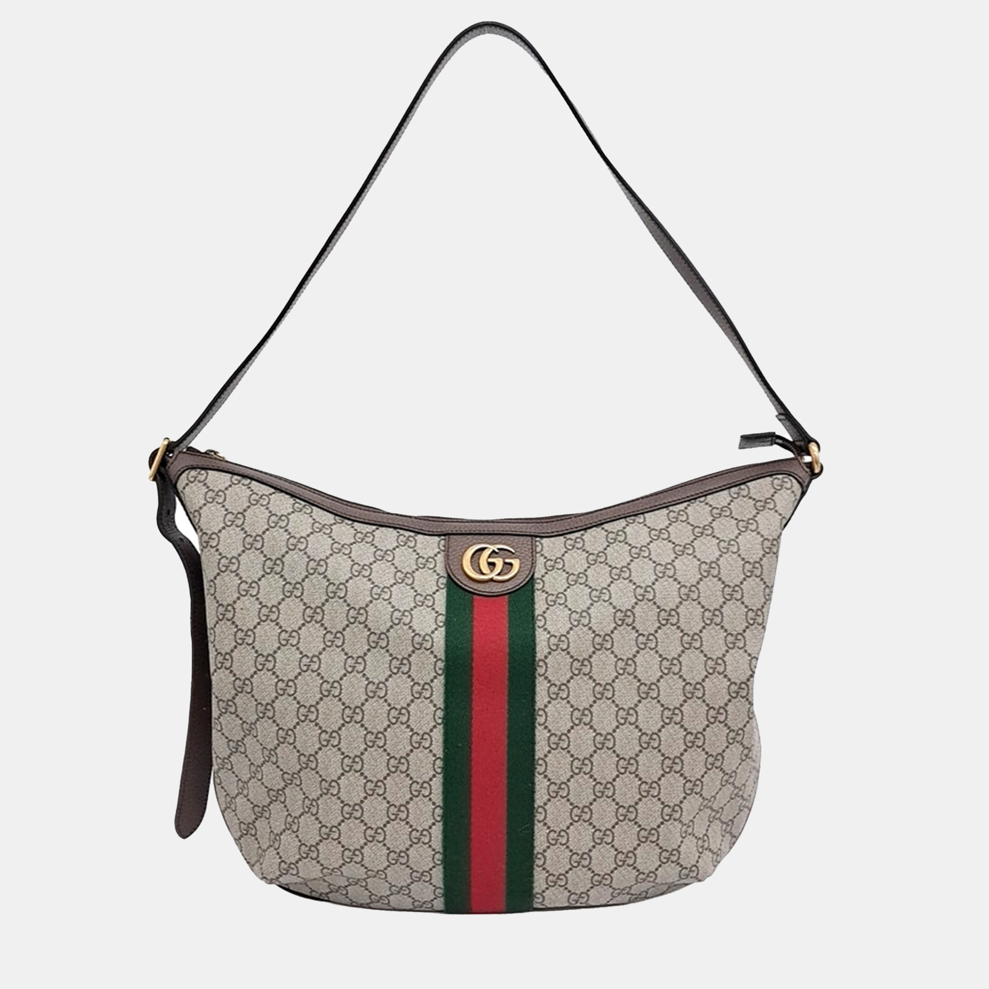 

Gucci Beige Brown PVC Ophidia GG Shoulder Bag