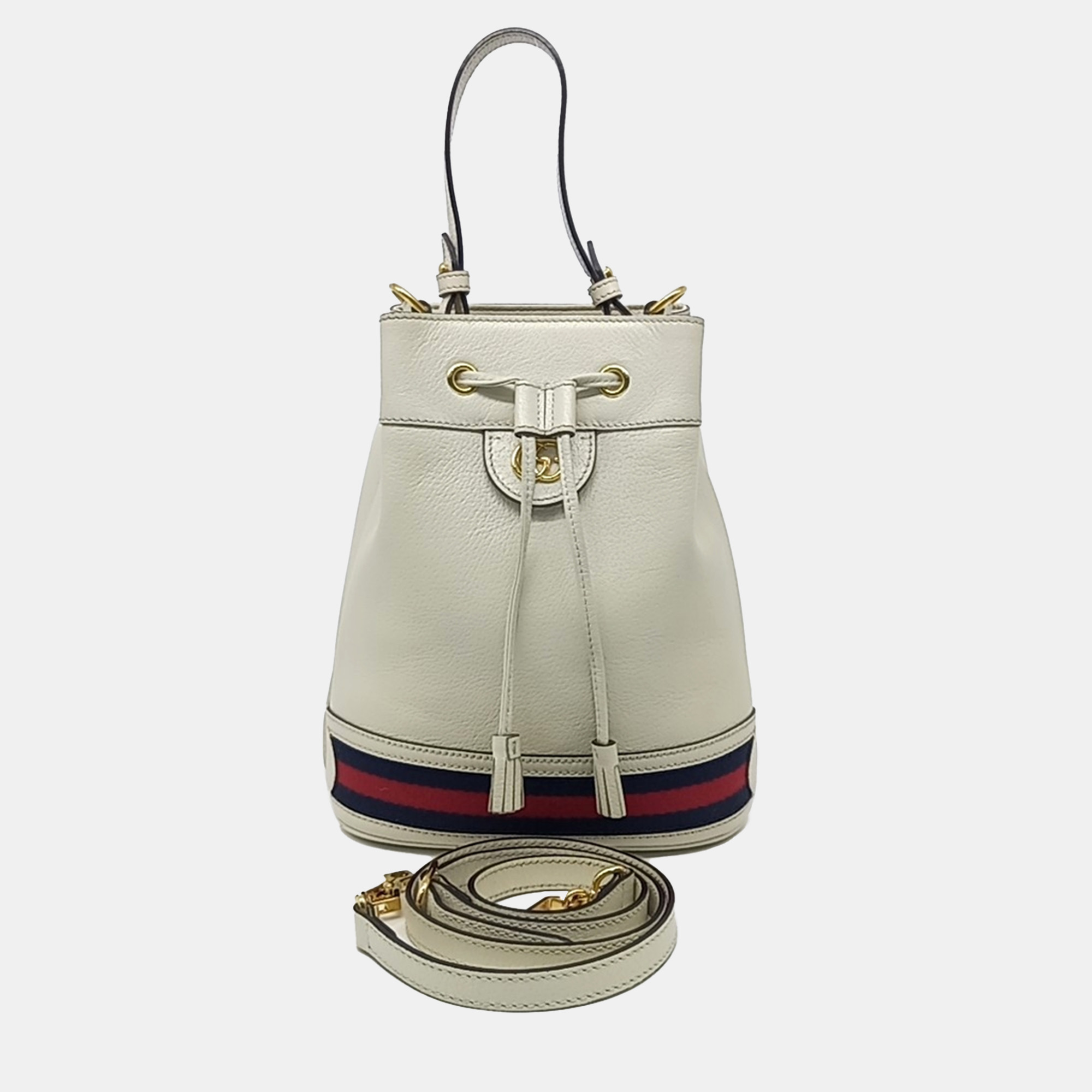

Gucci Cream Leather Ophidia small bucket bag