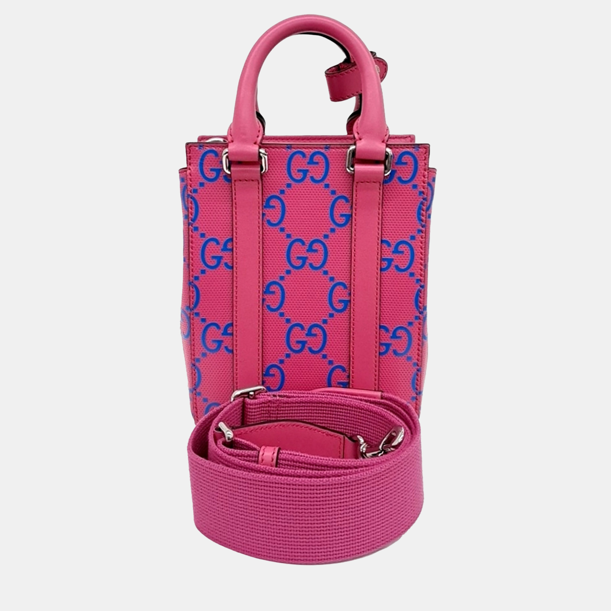 

Gucci Pink Leather Supreme Mini Tote and Shoulder Bag